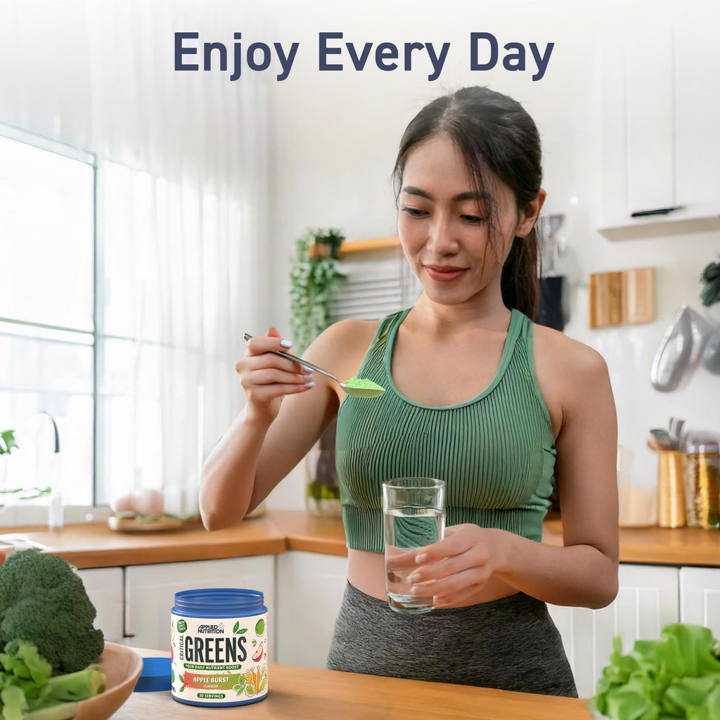 Applied Nutrition Critical Greens Powder and Superfood Blend for Gut Health Energy and Immune Support Vegan Daily Greens Juice Powder (150g - 30 Servings) (Unflavoured)
