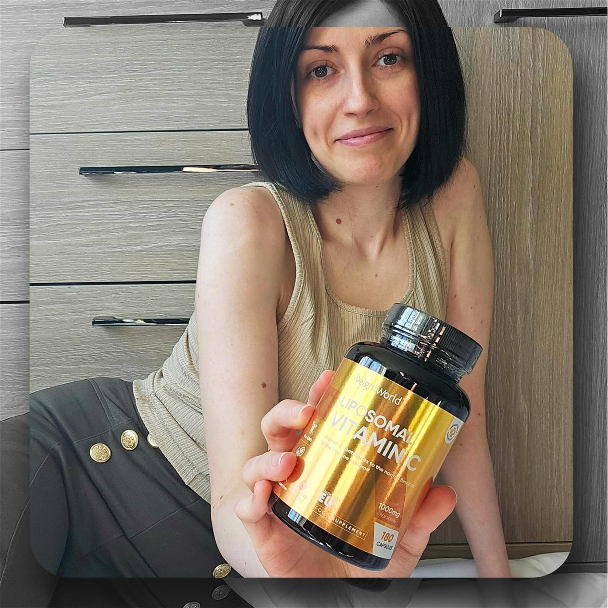 Premium Liposomales Vitamin C - 180 vegane Kapseln mit 1000mg reinem Vitamin am Tag - Laborgeprüft in Deutschland - 100% Natürliche Liposomal Vitamine für Jung & Alt - Mit Hagebutte
