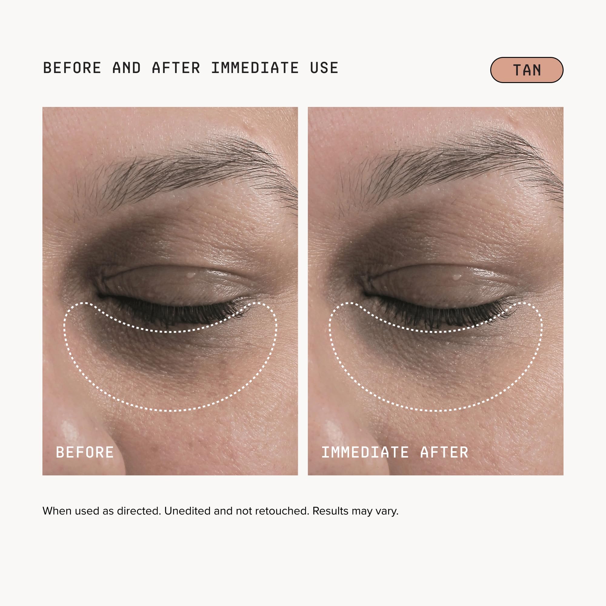 DRMTLGY Luminous Eye Corrector SPF 41, Under Eye Color Corrector for Dark Circles, Anti-Aging Tinted Eye Cream, Hydrating Eye Serum with Peach Undertone, Tan