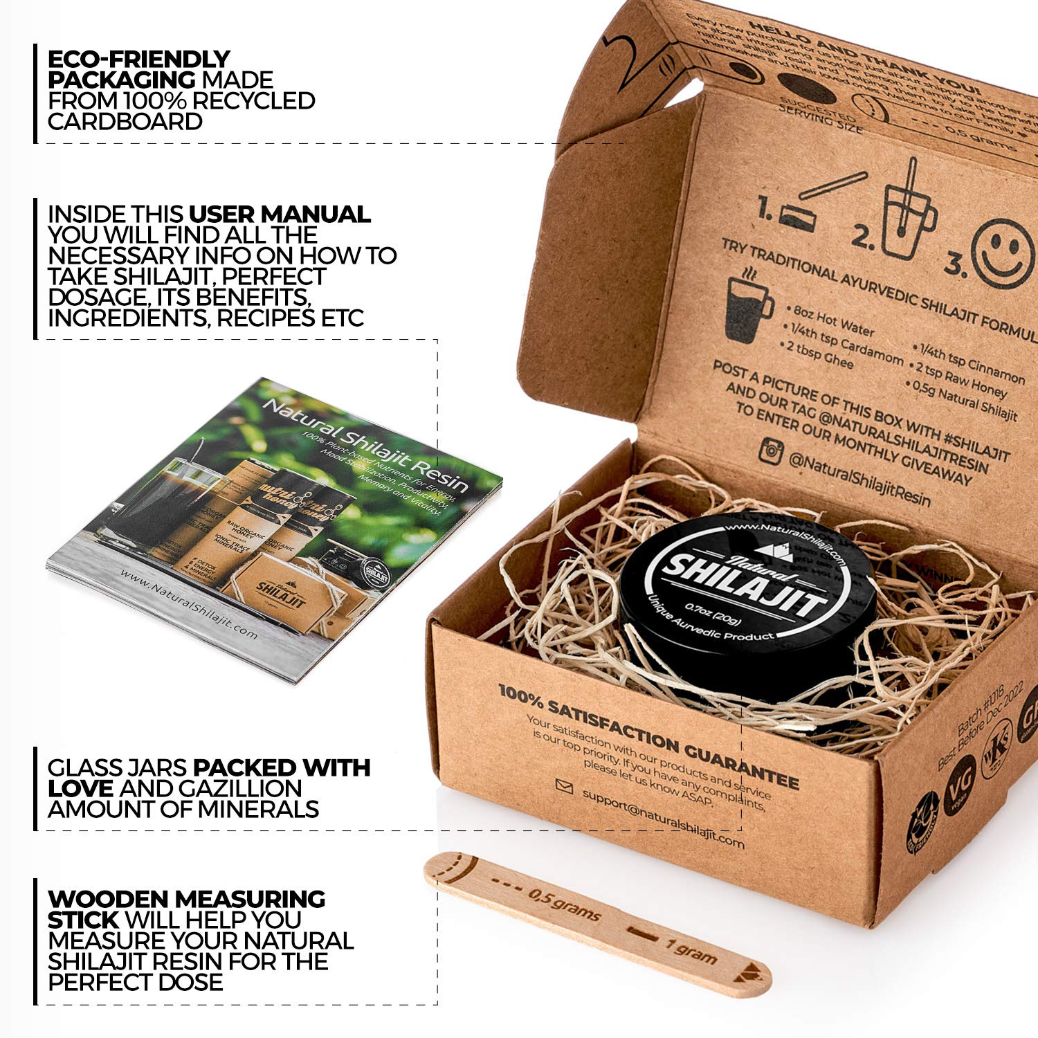 NATURAL SHILAJIT Resin (20g) – Genuine Altai Shilajit for Men & Women, DBP-Verified Bioactive Complex, Trace Minerals & Fulvic Compounds, Lab Tested, Pure Resin Supplement
