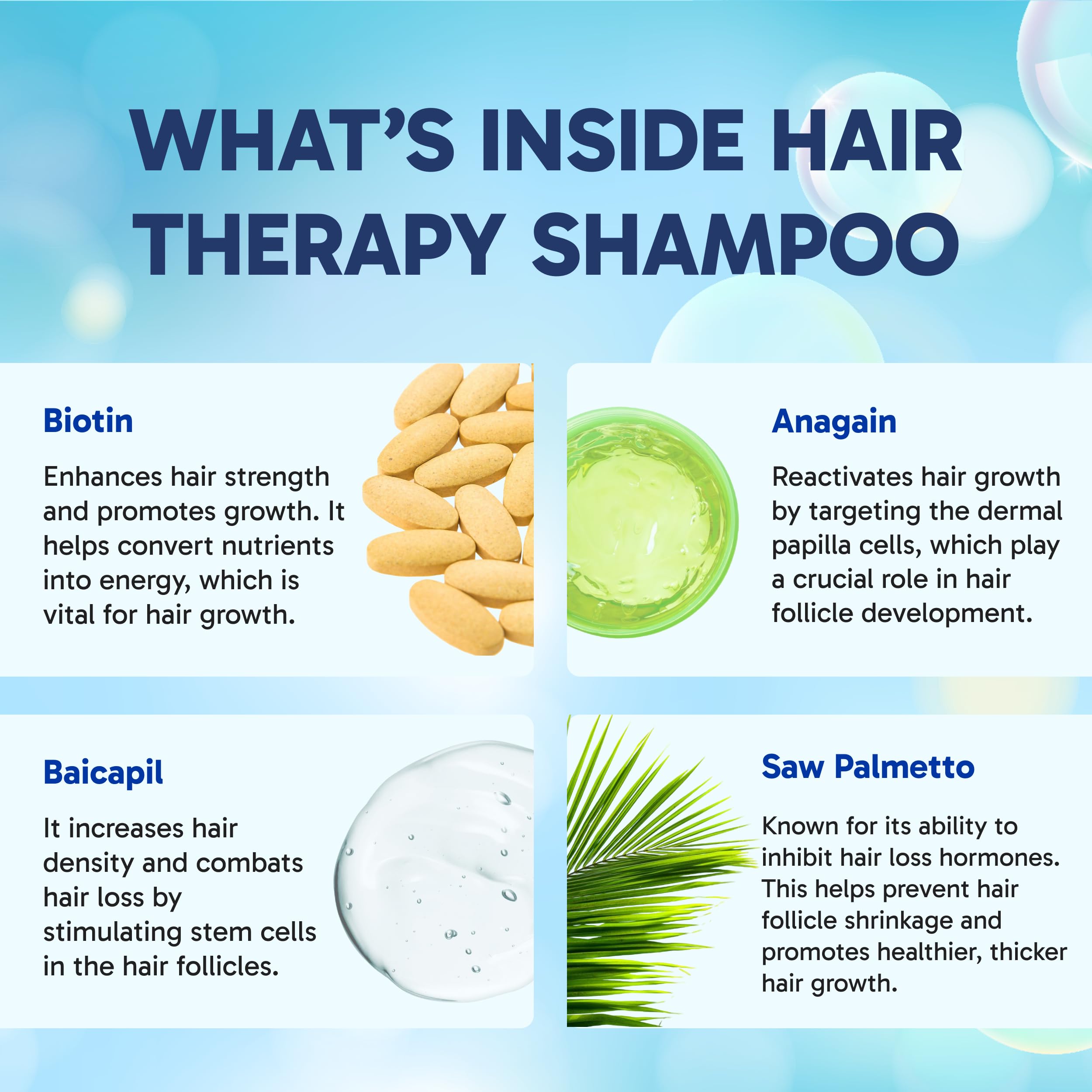 Clinical Effects Hair Therapy Shampoo and Conditioner Set - Hair Growth Shampoo and Conditioner for Thinning Hair - Biotin, Saw Palmetto, and DHT Blocking Ingredients - USA Made - 2 Bottles, 8 fl oz