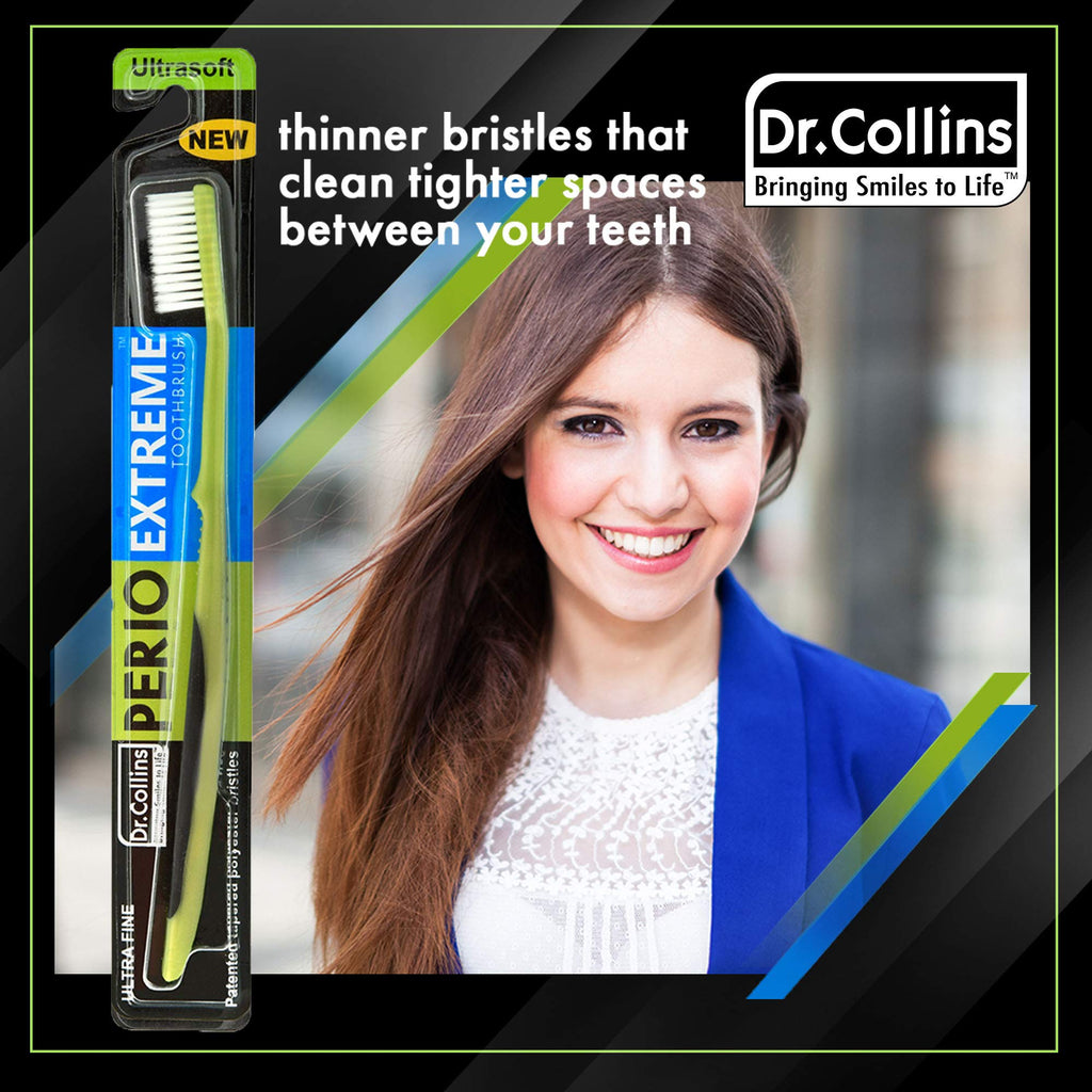 Dr. Collins Perio Extreme Toothbrush, (Colors Vary) (Pack of 12)