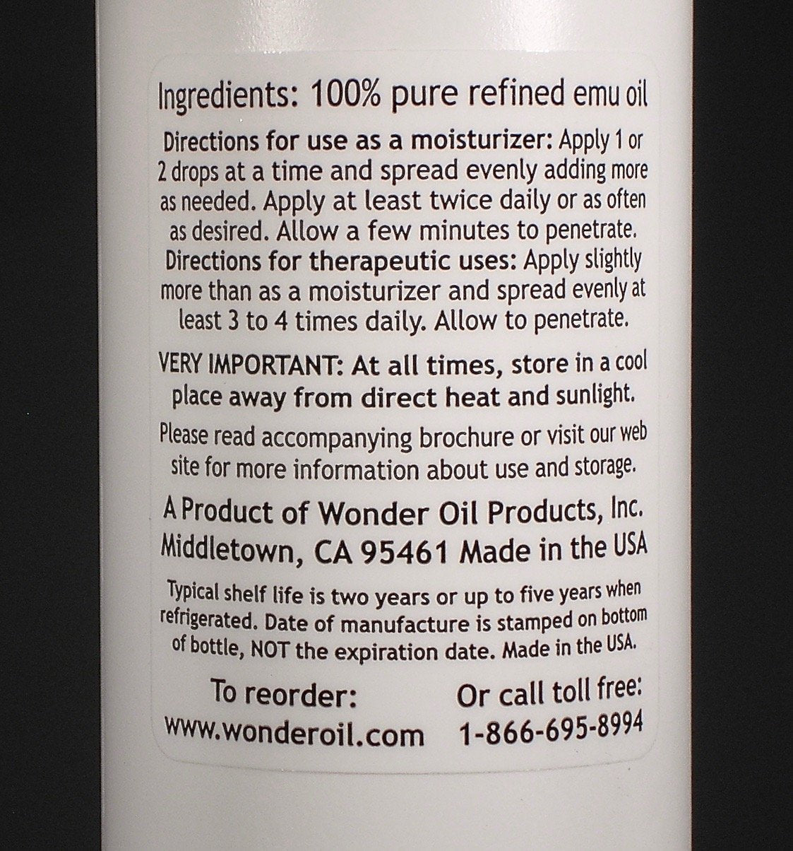 8.2 fl. ounces 100% Pure Triple Refined Emu Oil Y