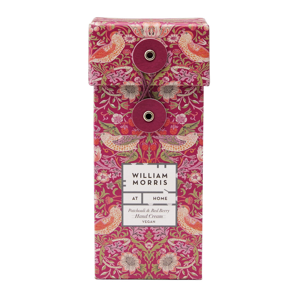 William Morris at Home Strawberry Thief Hand Cream | Leave Hands Soft & Cared For | Patchouli & Red Berry Scented | Strawberry Thief Print | Perfect Stocking Filler, 100ml