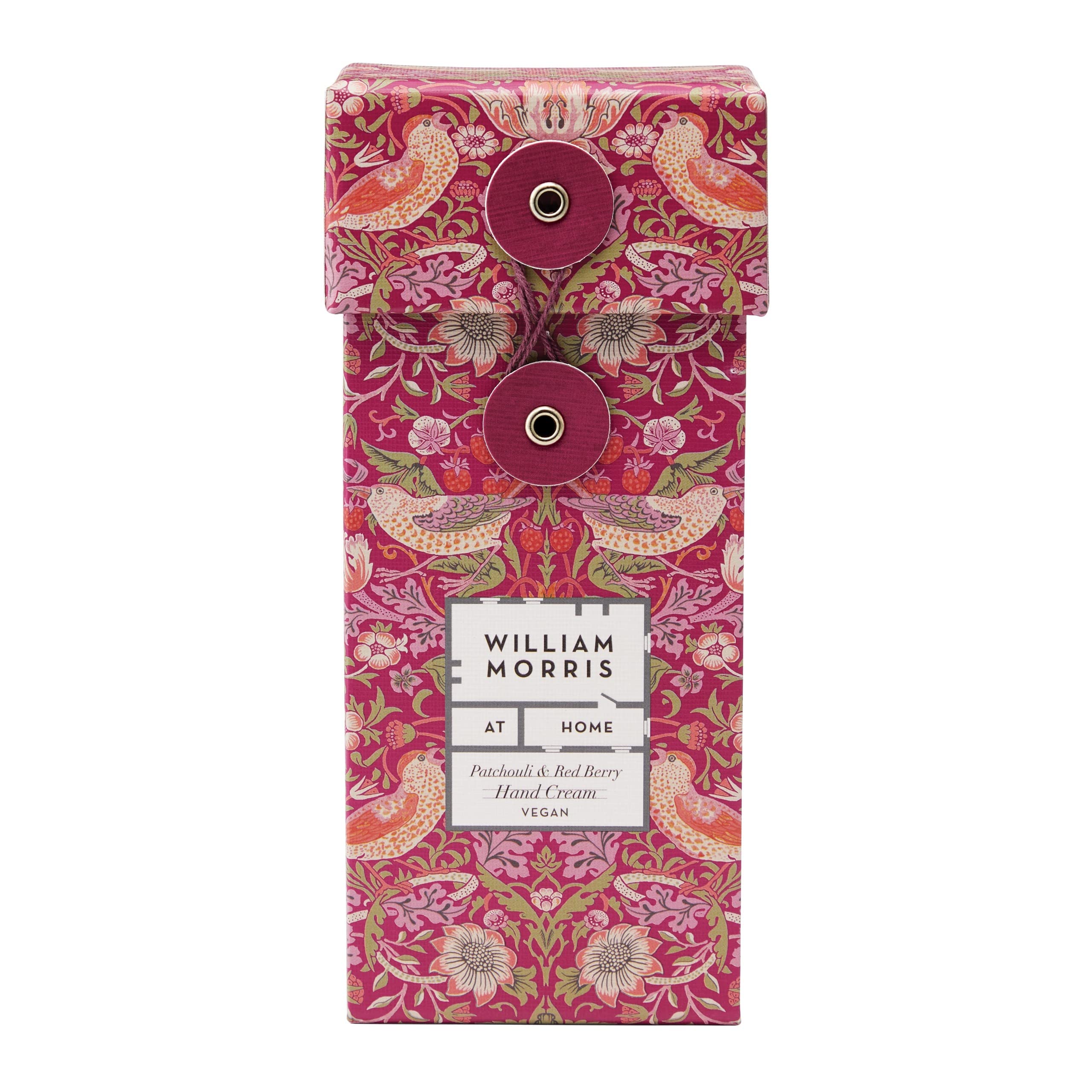 William Morris at Home Strawberry Thief Hand Cream | Leave Hands Soft & Cared For | Patchouli & Red Berry Scented | Strawberry Thief Print | Perfect Stocking Filler, 100ml
