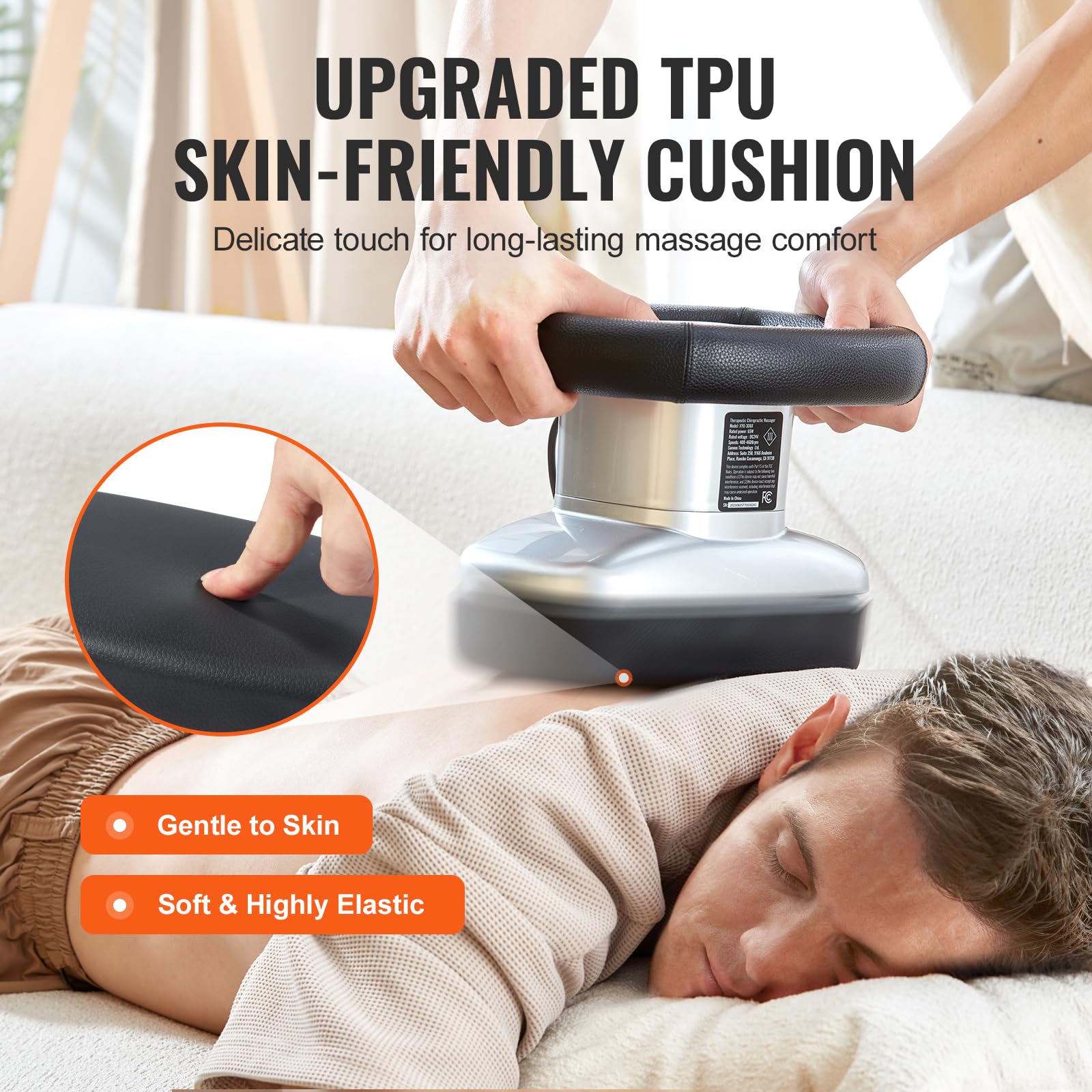 VEVOR Chiropractic Massager, 400-4600rpm Variable Speed Professional Vibrating Massager, Handheld Chiropractic Orbital Body Massager for Back, Neck, Shoulder Muscle Relief