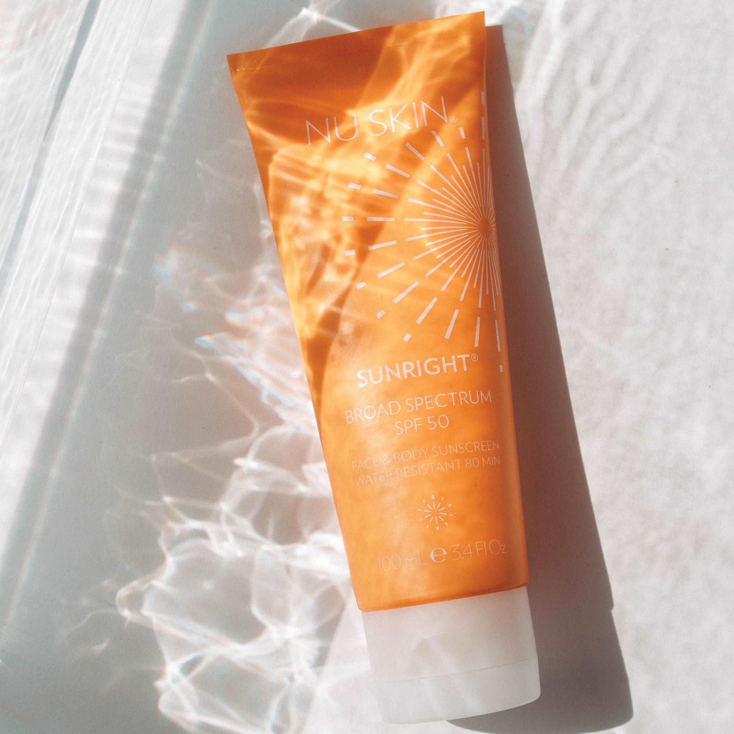 Nu Skin Sunright Face & Body Sunscreen SPF 50 | Broad-Spectrum UVA/UVB Protection | Non-Greasy & Water-Resistant Formula | Antioxidant-Infused | 3.4 fl. oz.