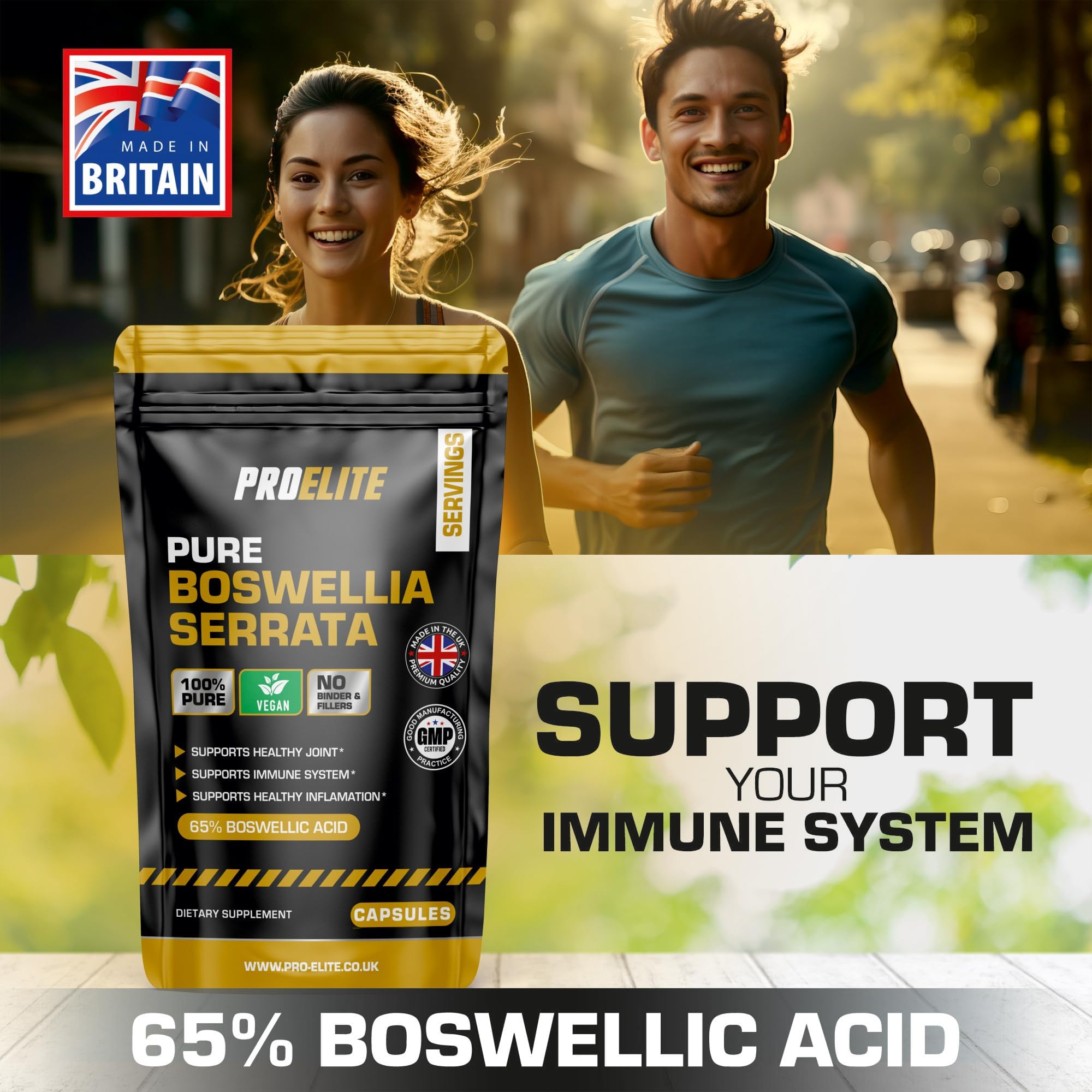 Boswellia Serrata Extract 10,000mg 30 Capsules (1 Months Supply) – 65% Boswellic Acid (500mg per Capsule) | Joint Care Supplements | Indian Frankincense Resin by PROELITE