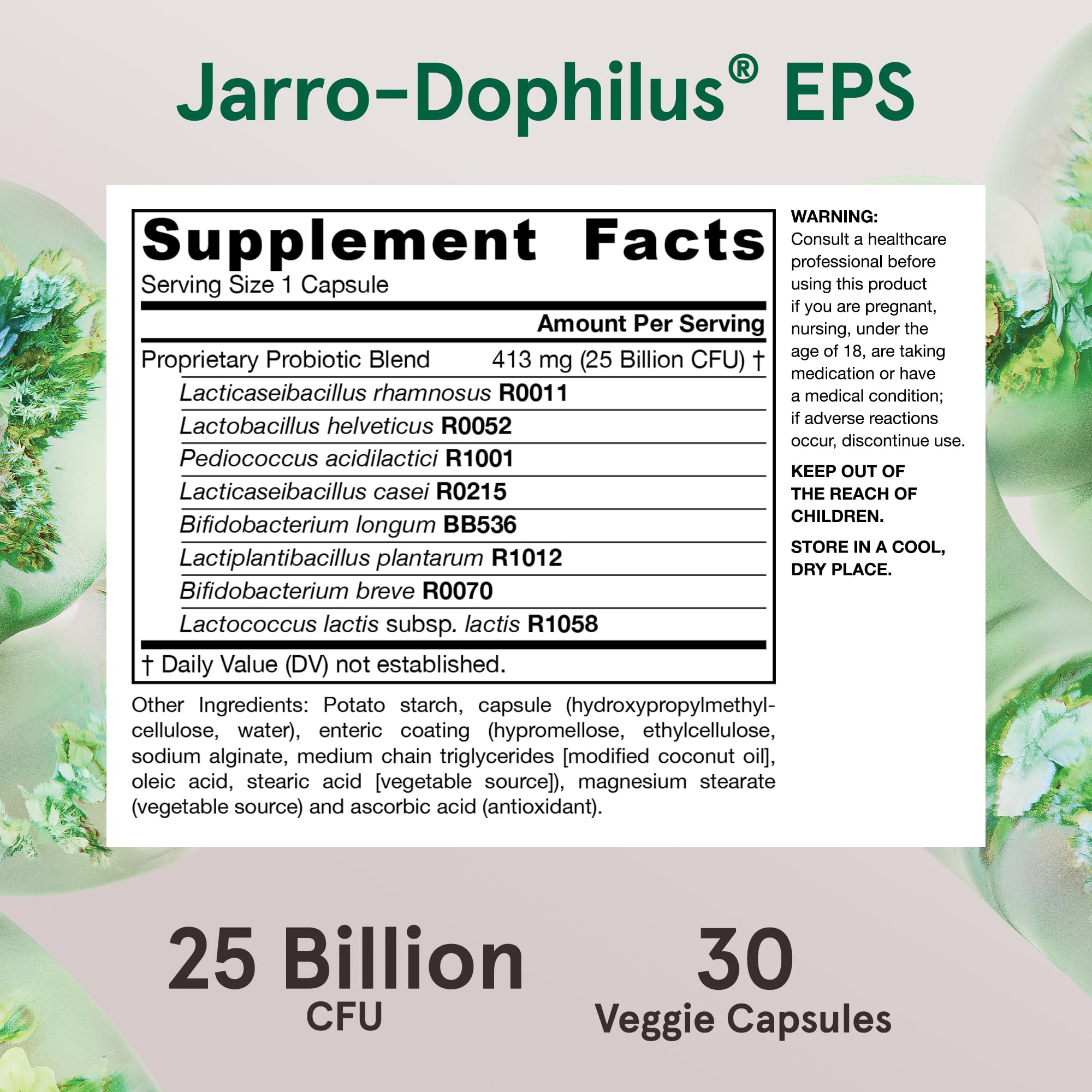 Jarrow Formulas Probiotics for Women and Men Digestive Health - Probiotic Nutritional Supplements, Gut Health, 25 Billion CFU, 30 Capsules, 30 Day Supply