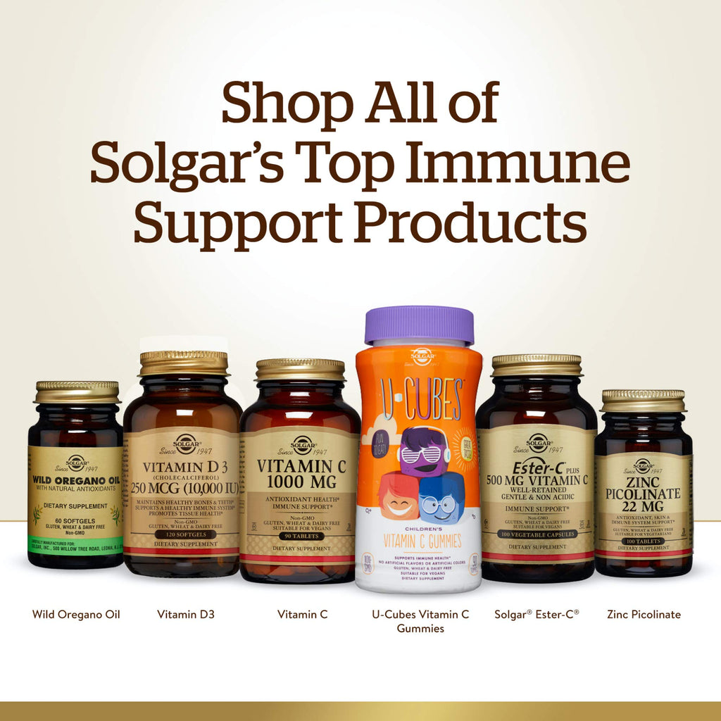 Solgar Vitamin C 1000 mg, 250 Vegetable Capsules - Antioxidant & Immune Support - Overall Health - Healthy Skin & Joints - Bioflavonoids Supplement - Non GMO, Vegan, Gluten No, Kosher - 250 Servings