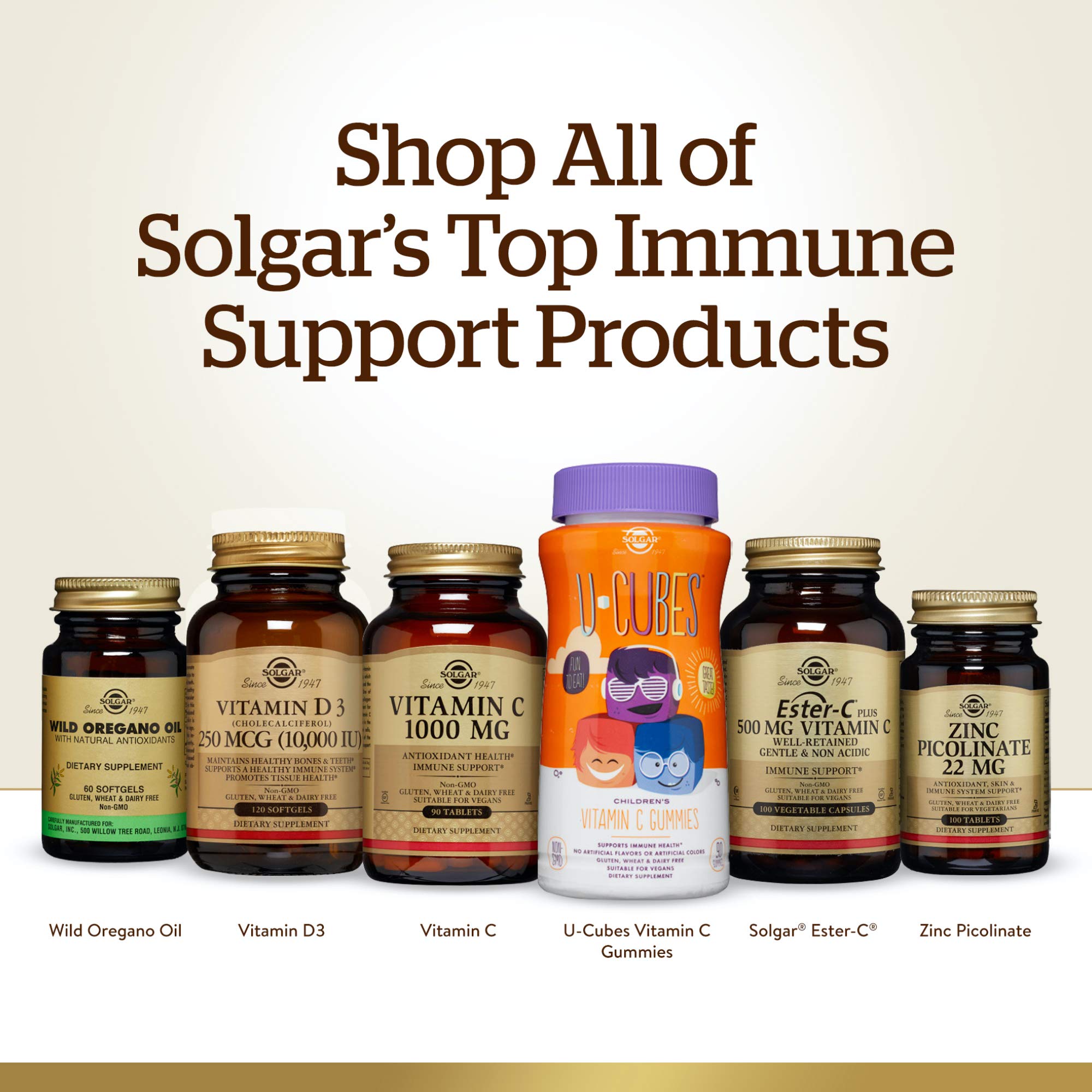 Solgar Vitamin C 1000 mg, 250 Vegetable Capsules - Antioxidant & Immune Support - Overall Health - Healthy Skin & Joints - Bioflavonoids Supplement - Non GMO, Vegan, Gluten No, Kosher - 250 Servings