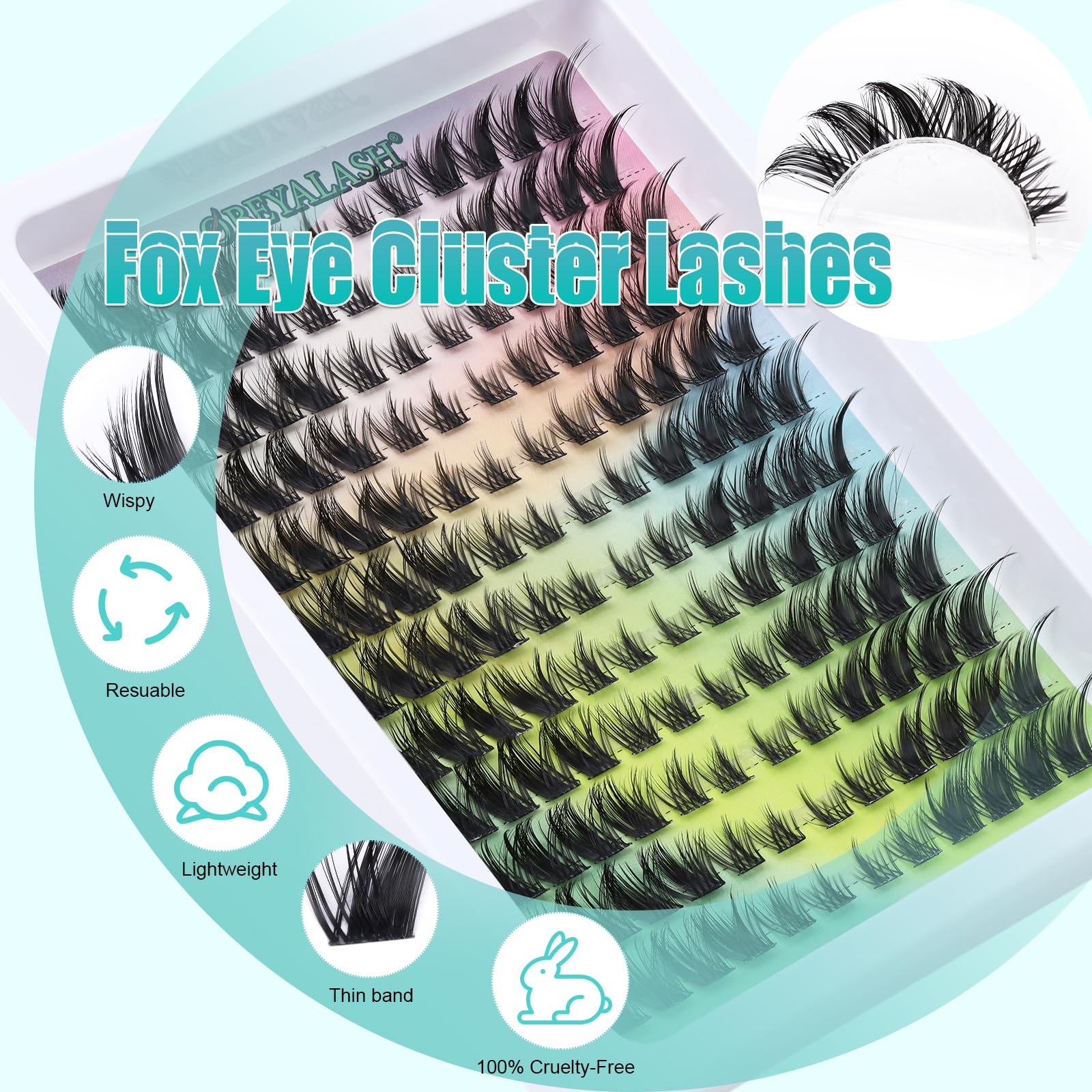 Obeyalash Cat Eye Cluster Lashes C Curl Wispy Lash Clusters Natural Look
