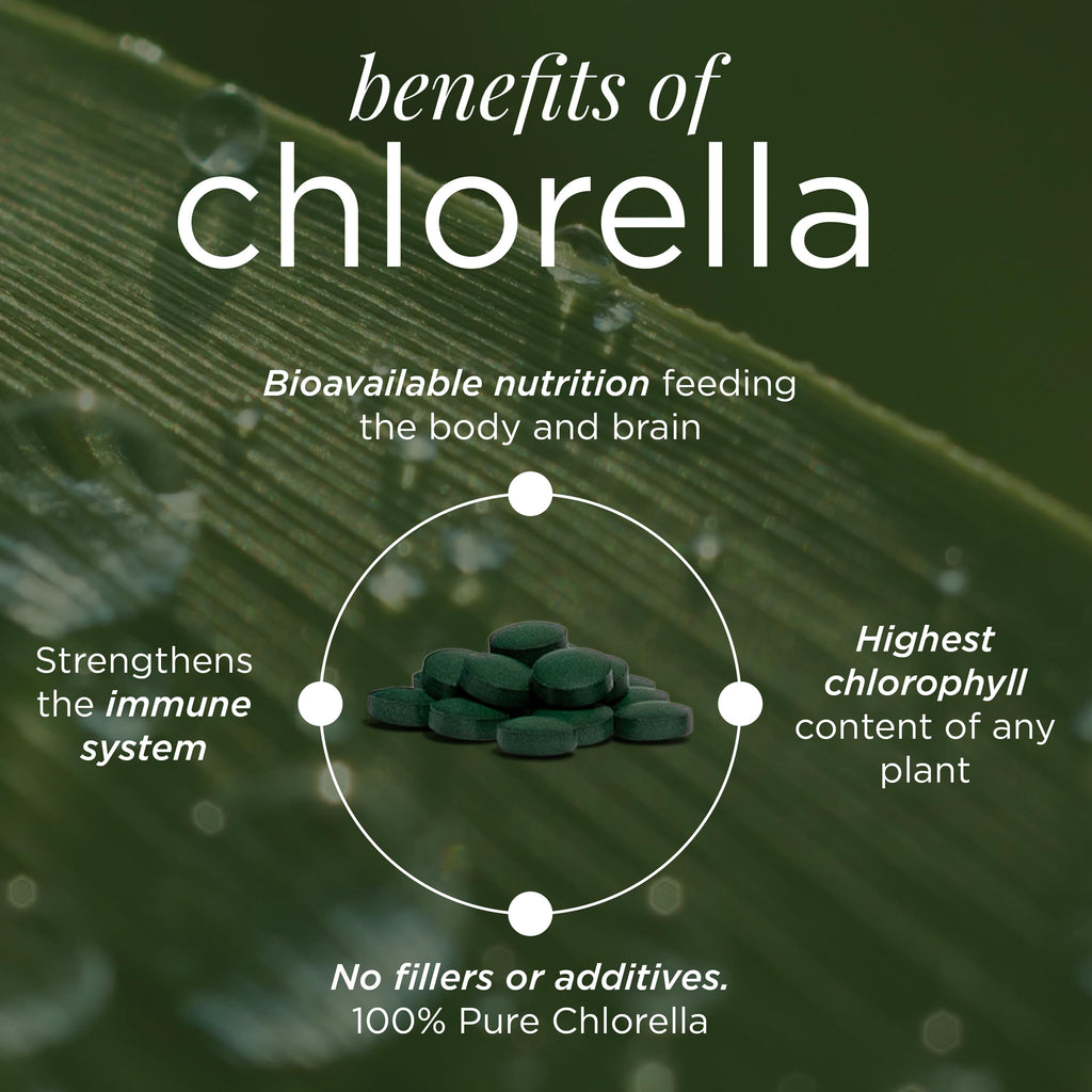 RECOVERYbits - Organic Chlorella Tablets - Plant-Based Algae Superfood - Chlorophyll - Cracked Cell Wall - Energy - Immune System - Detox - Keto - Vegan - Non-GMO - Large Bag - 1000 Tablets