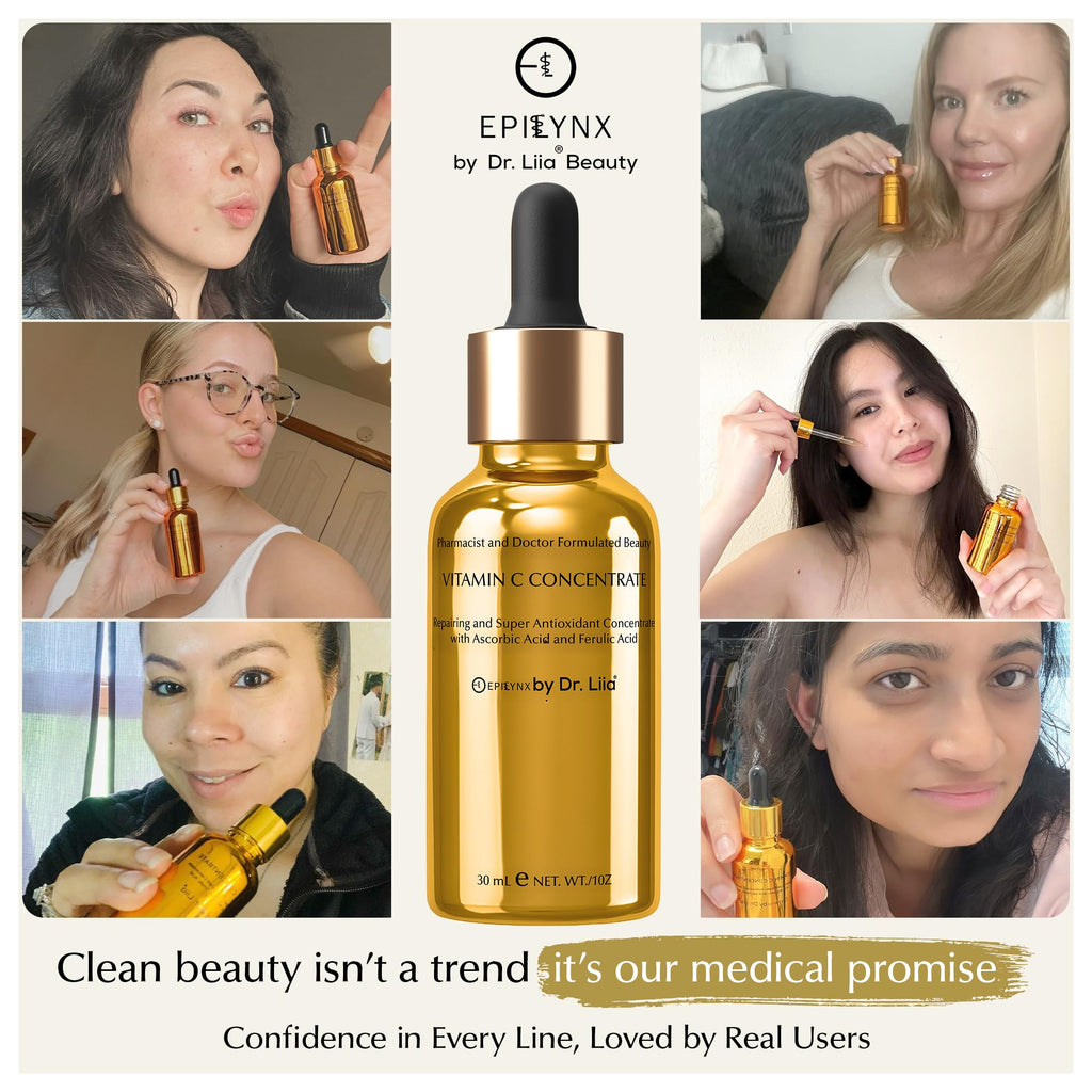 EpiLynx Vitamin C Face Serum - Antioxidant Rejuvenating Vitamin C Serum for Face - Repairs Skin Barrier & Hydrates Dark Spot Remover - Vegan, Gluten-Free for Sensitive Skin