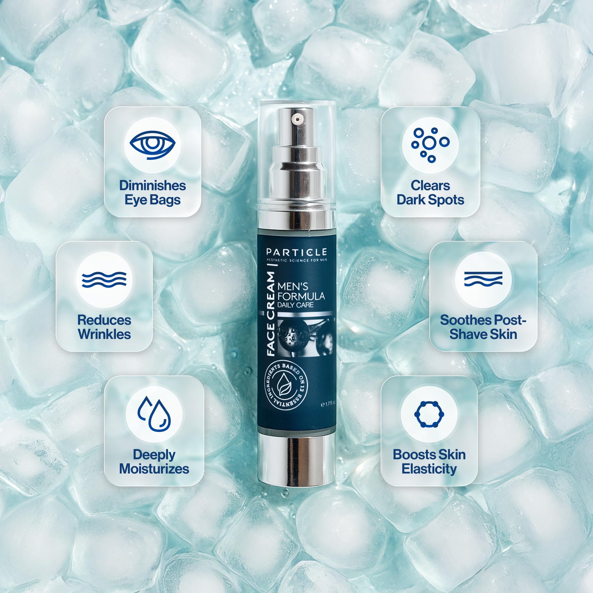 Particle 6-in-1 Face Cream for Men, Men’s Daily Hydrating Moisturizer with Vitamin C, Jojoba Oil, Vitamin E & Hyaluronic Acid, Skin Care Routine, Healthy Skin Support, Pack of 1, 1.7 FL OZ