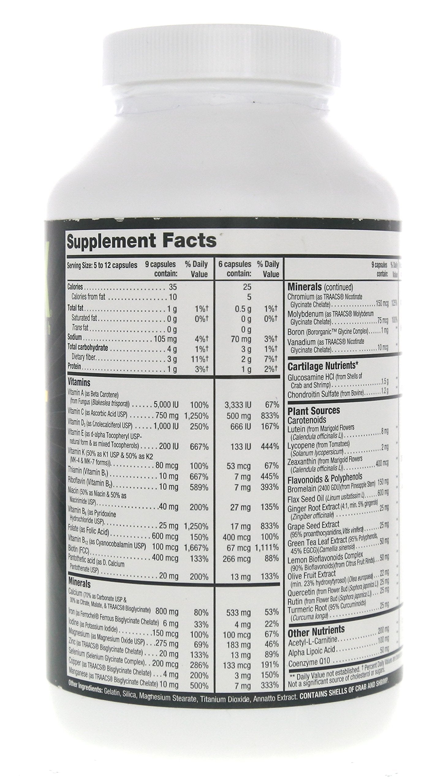 Nutriex Sport Comprehensive Multivitamin Supplement with Glucosamine & Chondroitin 270 Capsules