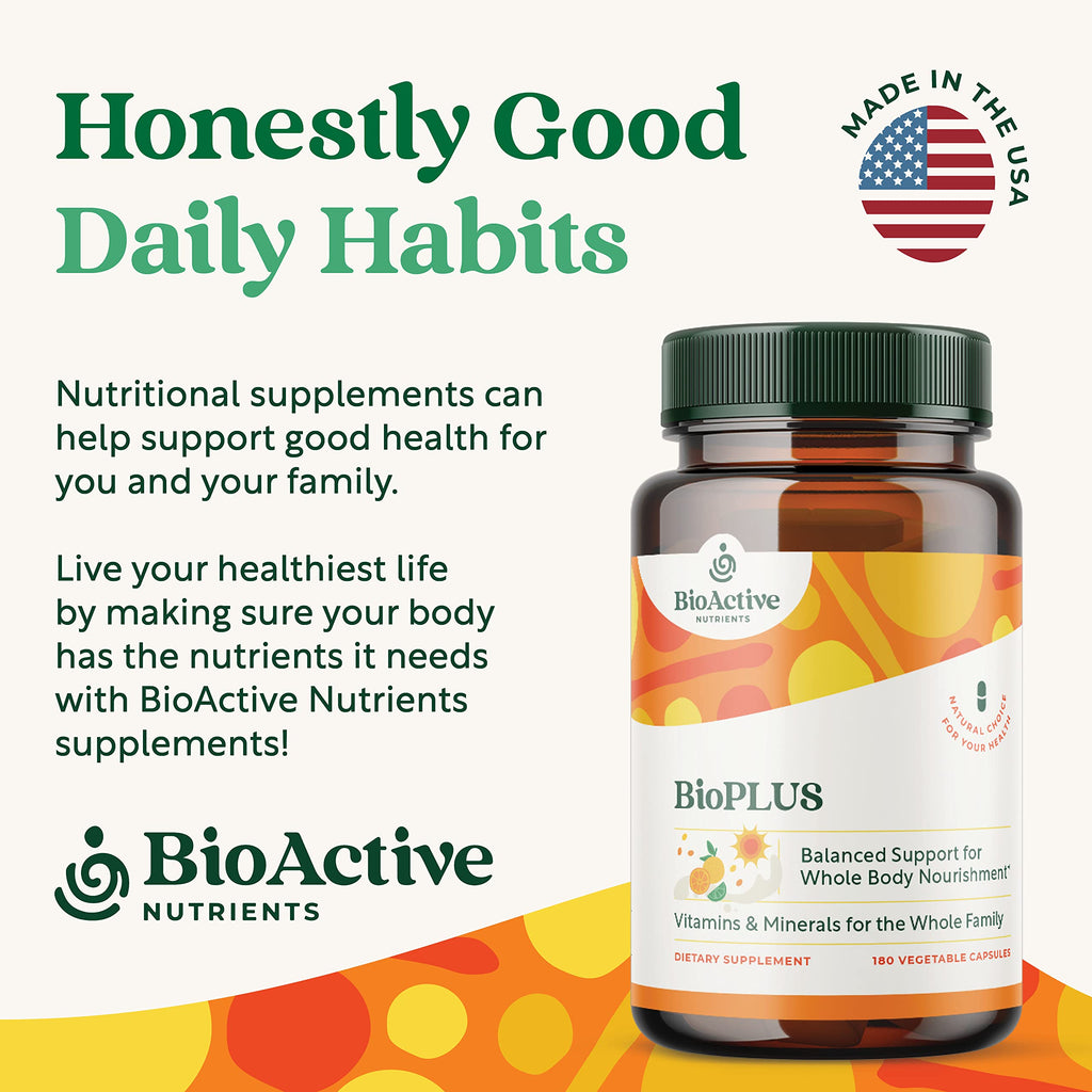 BIOACTIVE NUTRIENTS BioPlus Multivitamin Multimineral - Support Overall Health* - 180 Capsules