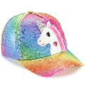 WAWSAM Girls Baseball Cap Kids Hat Unicorn Sequin Baseball Cap Adjustable Toddler Girls Hat Sparkly Summer Sun Hat for Girls Age 3-8 (UK, Age, 4 Years, 8 Years, Sequin Purple & Green)