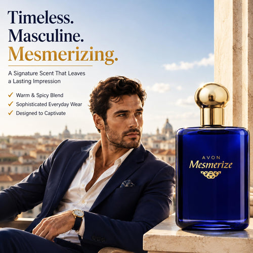 AVON Mesmerize Cologne Spray — Long-Lasting Cologne for Men with Sandalwood & Warm Amber — Classic Signature Mens Cologne, Perfume for Men, Everyday Wear & Gifting, 3.4 fl oz Travel Size