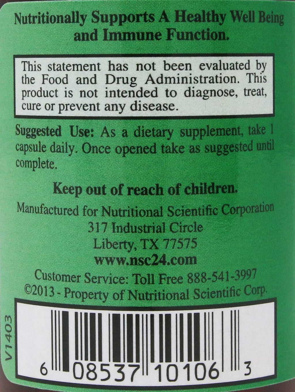 Nutritional Supply Corp Immunition NSC 100 Beta Glucan Extra Strength - 10 mg - 60 Capsules