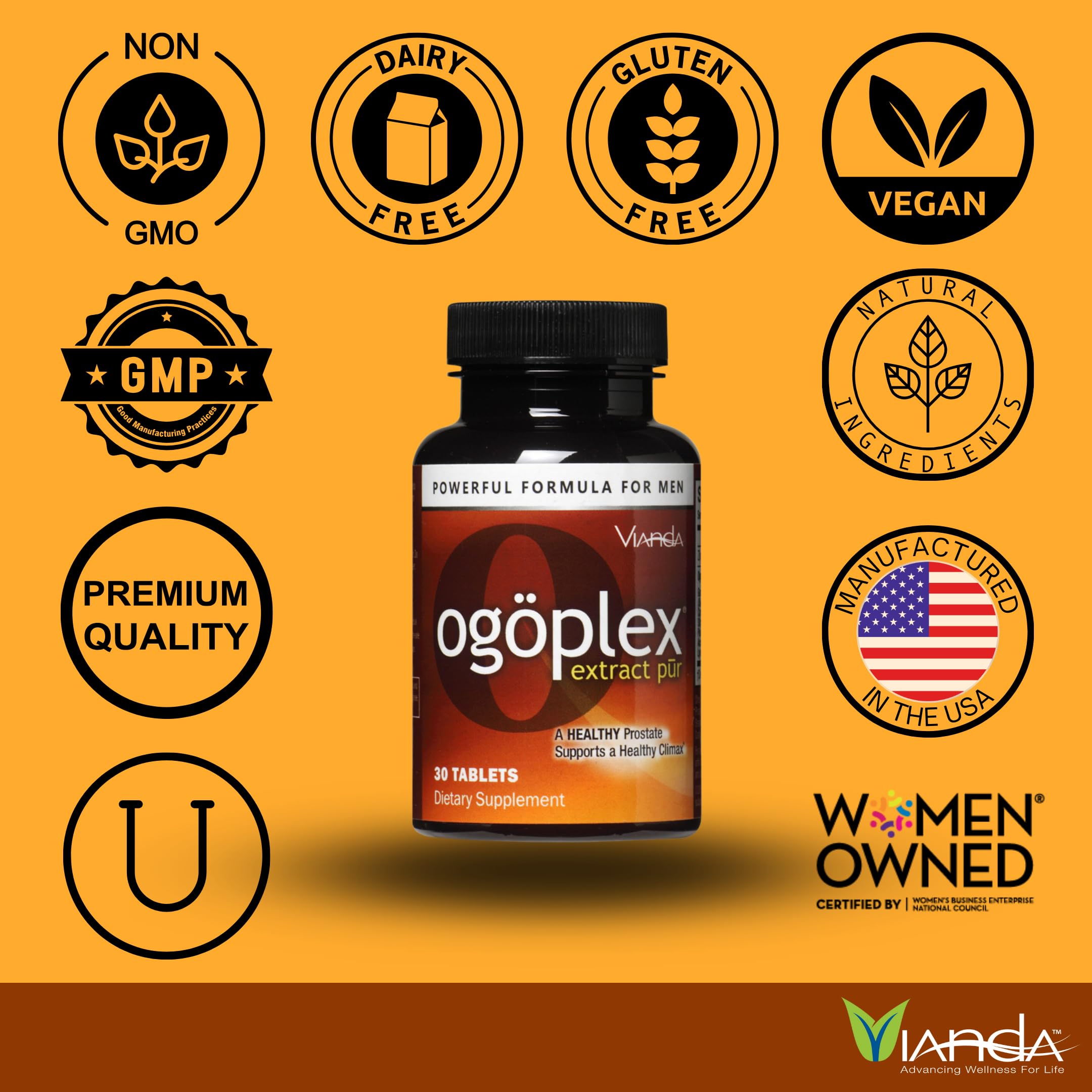 Ogoplex® | Men's Prostate Support Health Supplement with Graminex® Swedish Flower Pollen, Saw Palmetto, Phytosterols & Lycopene - 1 A Day - 30 Tablets (3 Pack)