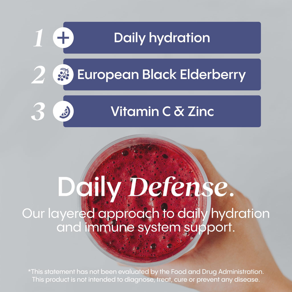 Hydralyte Electrolytes Plus Immunity, Elderberry - Low Sugar Rapid Rehydration Powder - Lightly Sparkling Electrolyte Powder Packets with 1,000mg Vitamin C and 300 mg Elderberry (8oz Serve, 20 Count)