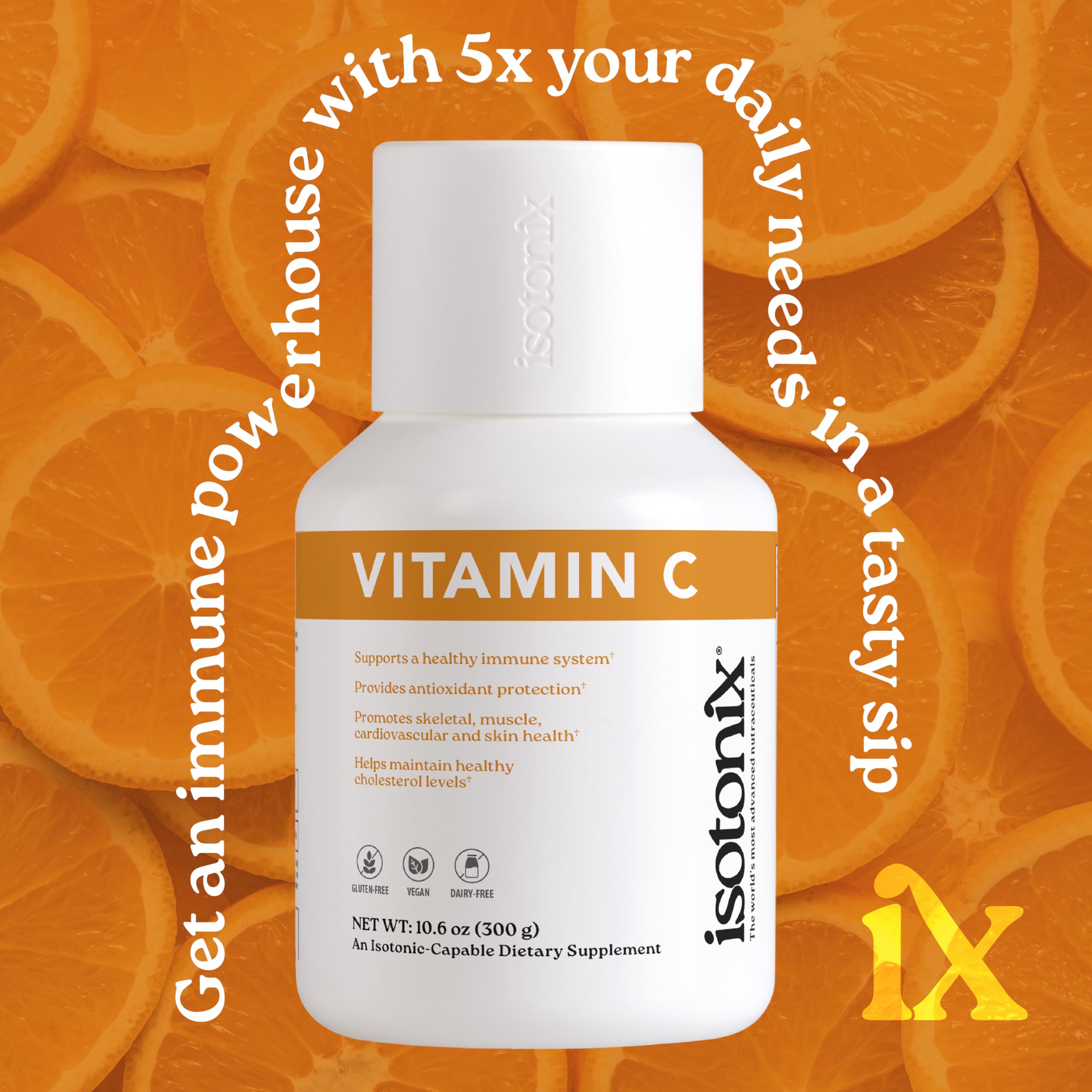 Isotonix Vitamin C Powder – 500 mg Buffered Vitamin C with Beta Carotene & Potassium for Antioxidant, Immune & Heart Support, Isotonic, Vegan, Gluten-Free, 90 Servings