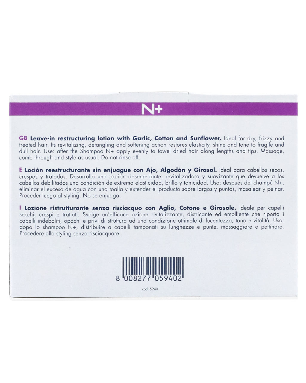 Mirna Professional Garlic Leave-In Restructuring Lotion w/Cotton and Sunflower 10ml x 12 vials