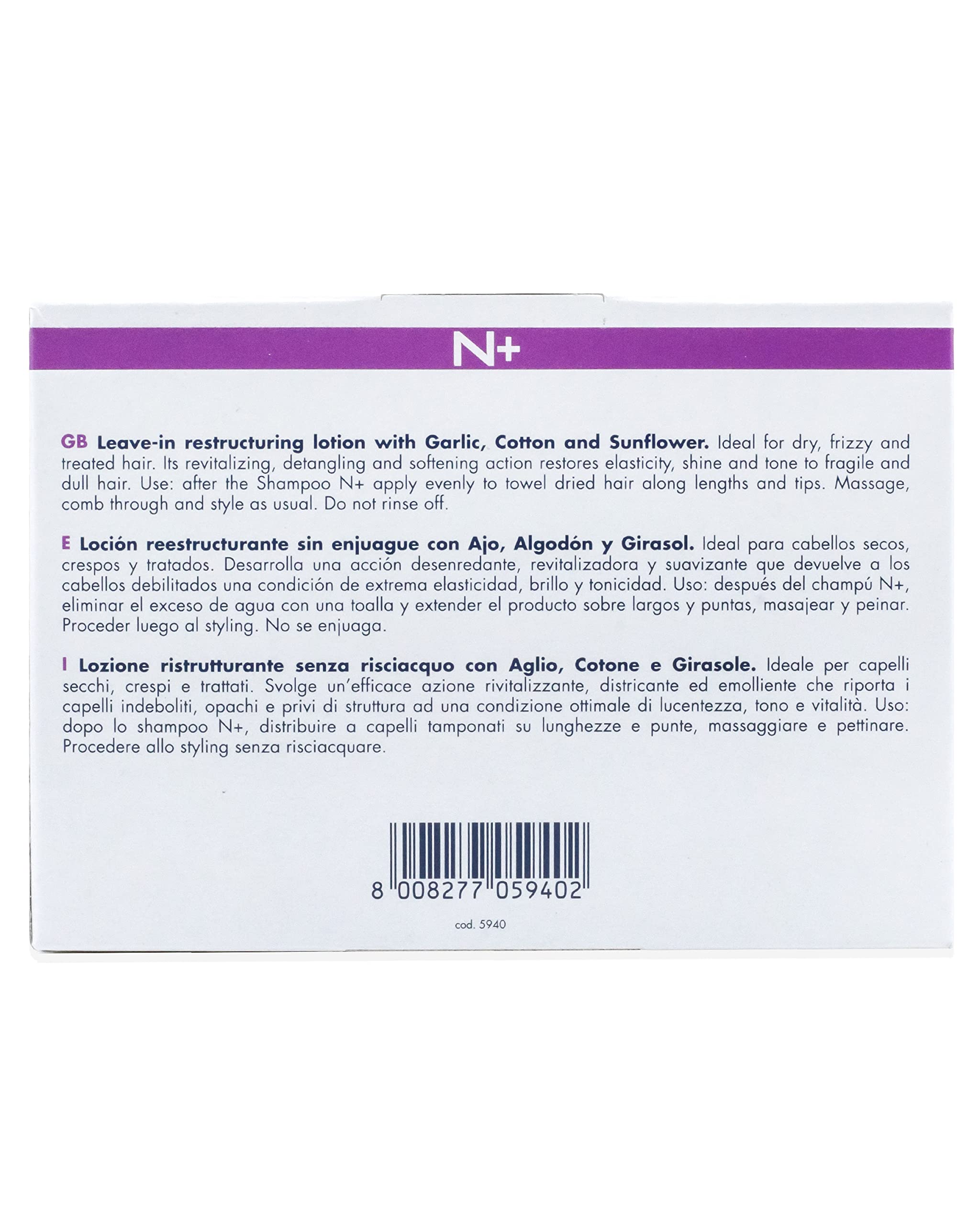 Mirna Professional Garlic Leave-In Restructuring Lotion w/Cotton and Sunflower 10ml x 12 vials