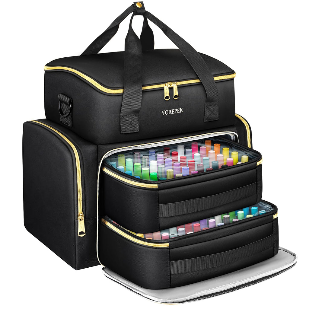 YOREPEK Extra Large Nail Polish Organizer Case Holds 96 to 100+ Bottles (15ml/0.5 fl.oz) UV lamp, Gel Polish Travel Case Bag with 2 Removable Pouches Fits Nail Supplies, Manicurist Nail Tech Gifts