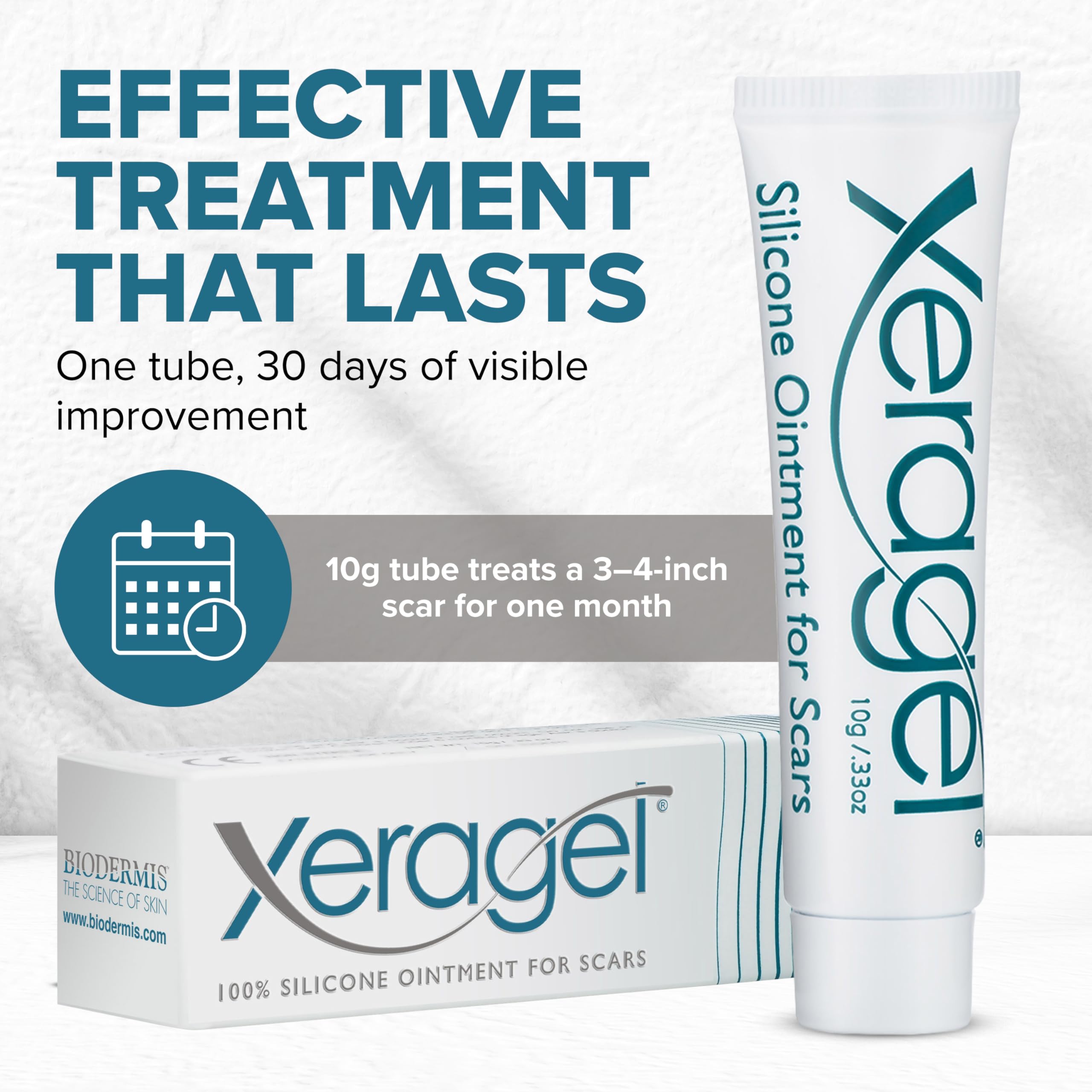 Xeragel 100% Silicone Scar Treatment Ointment 10g – Scar Gel for Smoother, Flatter Scars from Surgery, Burns, Acne & More - For Old & New Scars on Face, Neck & Hands - Hypoallergenic & Fragrance-free
