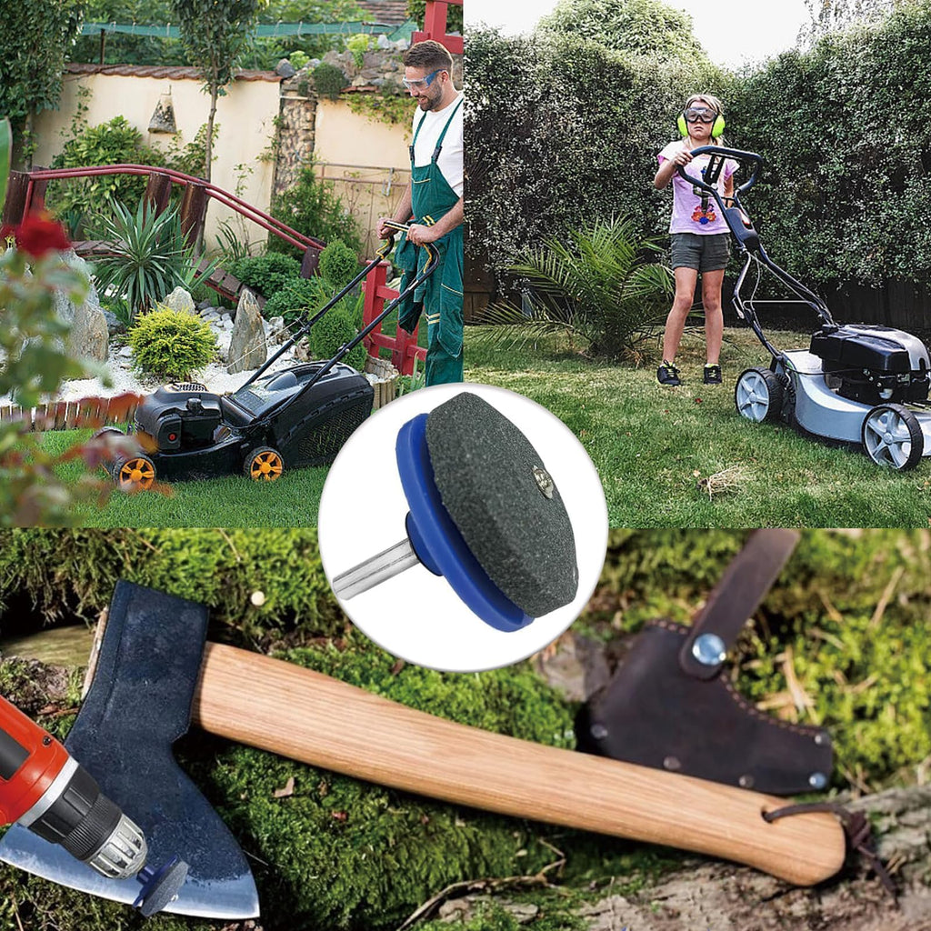 2Pcs Lawn Mower Blade Sharpener for Fast and Easy Multi Tool Blade Sharpener Garden Tools for Garden Universal for Most Lawnmower Blade Sharpener Garden Tool Sharpener UK For Rotary Lawn Axe Sharpener