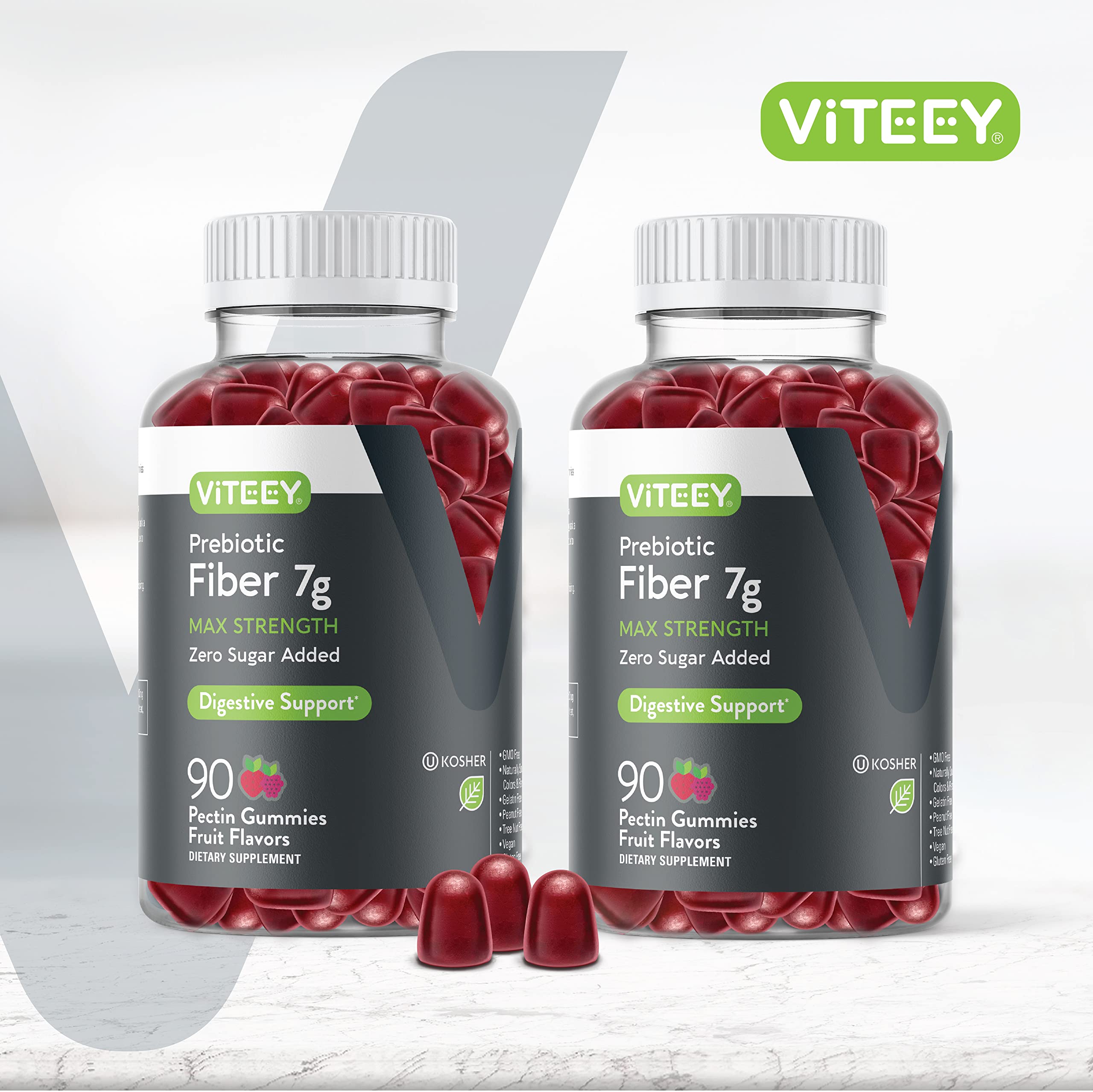 Viteey Prebiotic Fiber Gummies for Adults, 7g