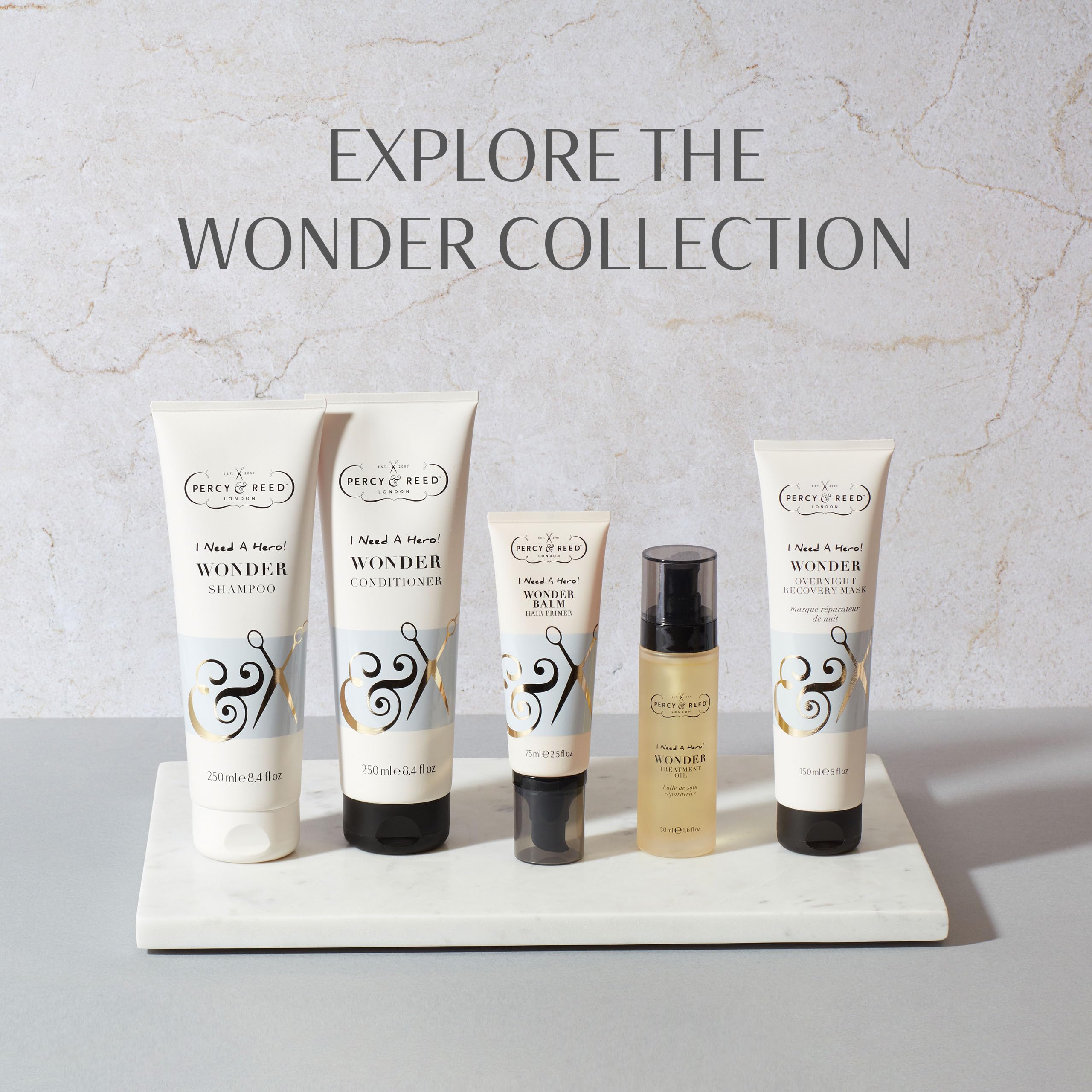 Percy & Reed Wonder Balm Hair Primer 75ml, Anti Frizz Hair Products, 72 Hour Humidity Control, Tames Flyaways, Conceals Split Ends, Boosts Shine, Silicone Free, Glossy Finish, I Need A Hero Collection