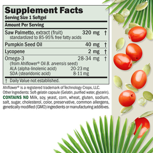 ANDREW LESSMAN Prostate Support Supplement for Men's Health, 180 Softgels, No Additives - Saw Palmetto for Men, Pumpkin Seed Oil, Lycopene, Omega-3 for Prostate Health, Urinary, Bladder Function