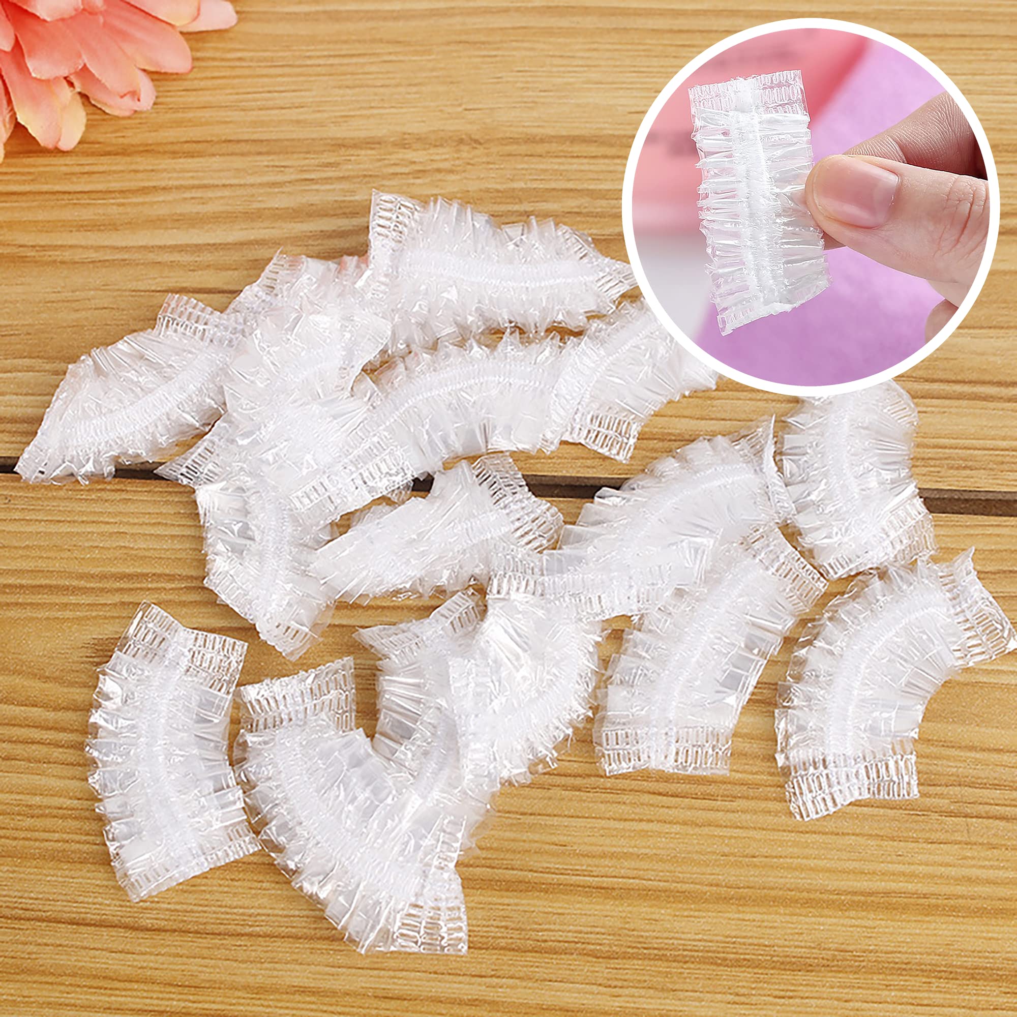 100 Pack Disposable Ear Protectors - Clear Ear Covers for Shower, Bathing, Salon
