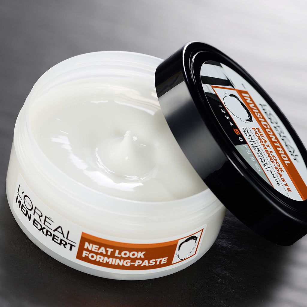 L'Oréal Men Expert InvisiControl Neat Look Forming Paste, for Nourished & Natural Styles, Can be Modelled as You Like Without Gluing, 150 ml