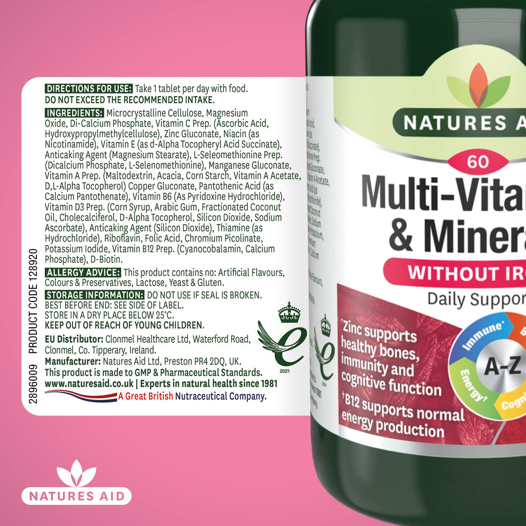 Natures Aid Multi Vitamins and Mineral 60 Tablets