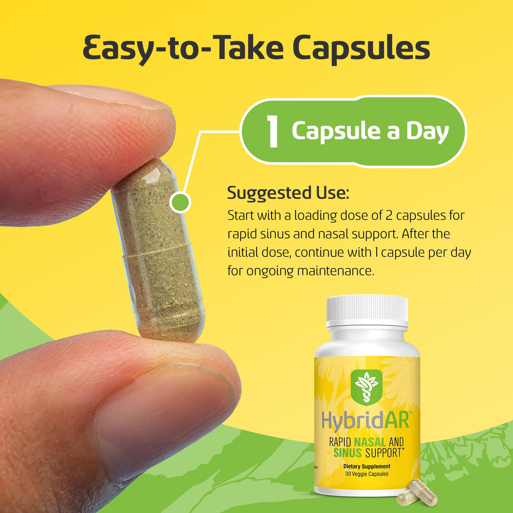 HybridAR Daily Immune & Seasonal Wellness Support – Herbal Formula with Quercetin, Butterbur, and Zinc – 30 Veggie Capsules