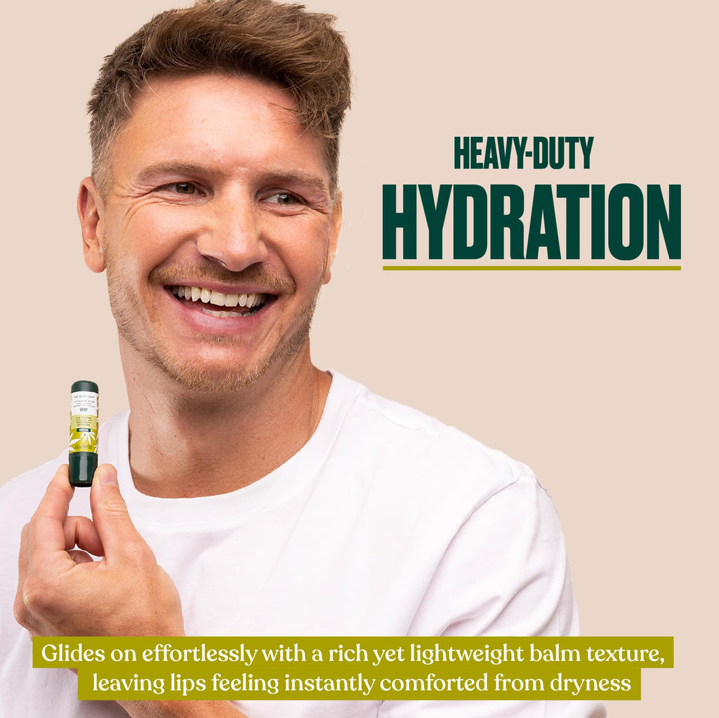 The Body Shop Hemp Heavy Duty Lip Care, 0.14 Oz,Green