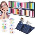 Anka Bella Professional Face Painting Kit for Kids,12X10gm Water Activated Rainbow Cake Face Paint with Stencil & Brushes,Hypoallergenic & Non-Toxic,Gift for Birthday Parties/Halloween/Carnival
