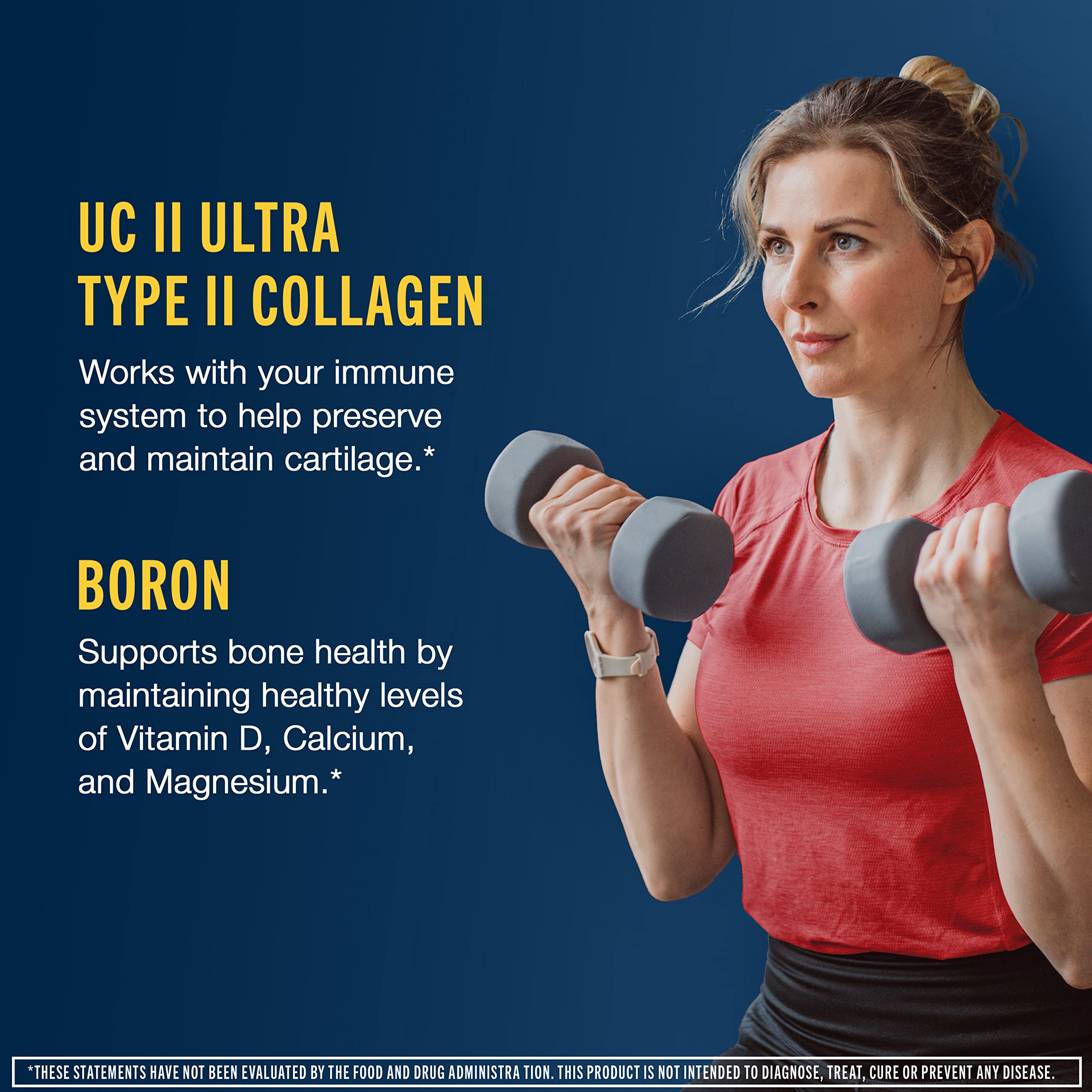 Move Free Ultra Triple Action Joint Support Supplement - Type II Collagen Boron & Hyaluronic Acid - Supports Joint Comfort, Cartiliage & Bones in 1 Tiny Pill Per Day, 2x30ct Bottles (60 servings)*