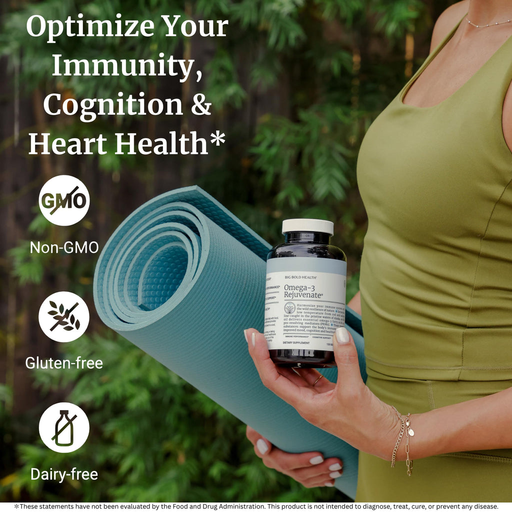 BIG BOLD HEALTH Omega-3 Rejuvenate Wild Alaskan Fish Oil Supplement with PRMs ⎹ EPA, DHA, & DPA Fatty Acids ⎹ Vitamins A and D to Support Immune Balance & Brain Wellness (120 Softgels)