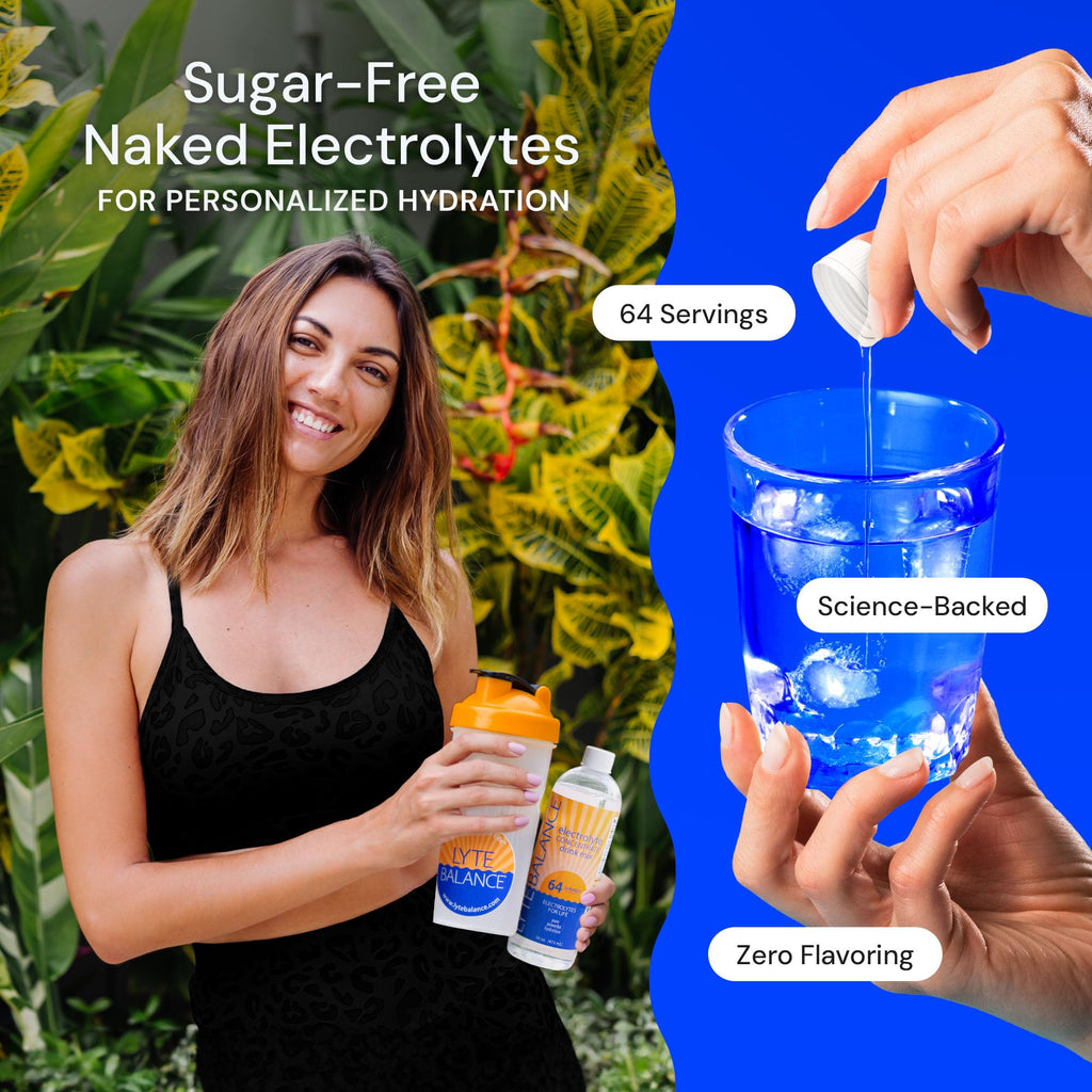 LYTE BALANCE Electrolye Concentrate | Liquid Electrolytes Drink Mix w/Sodium, Potassium & Magnesium | Daily Hydration, Muscle Recovery, Immune Support, Rehydration | Keto, No Sugar (64 Servings)