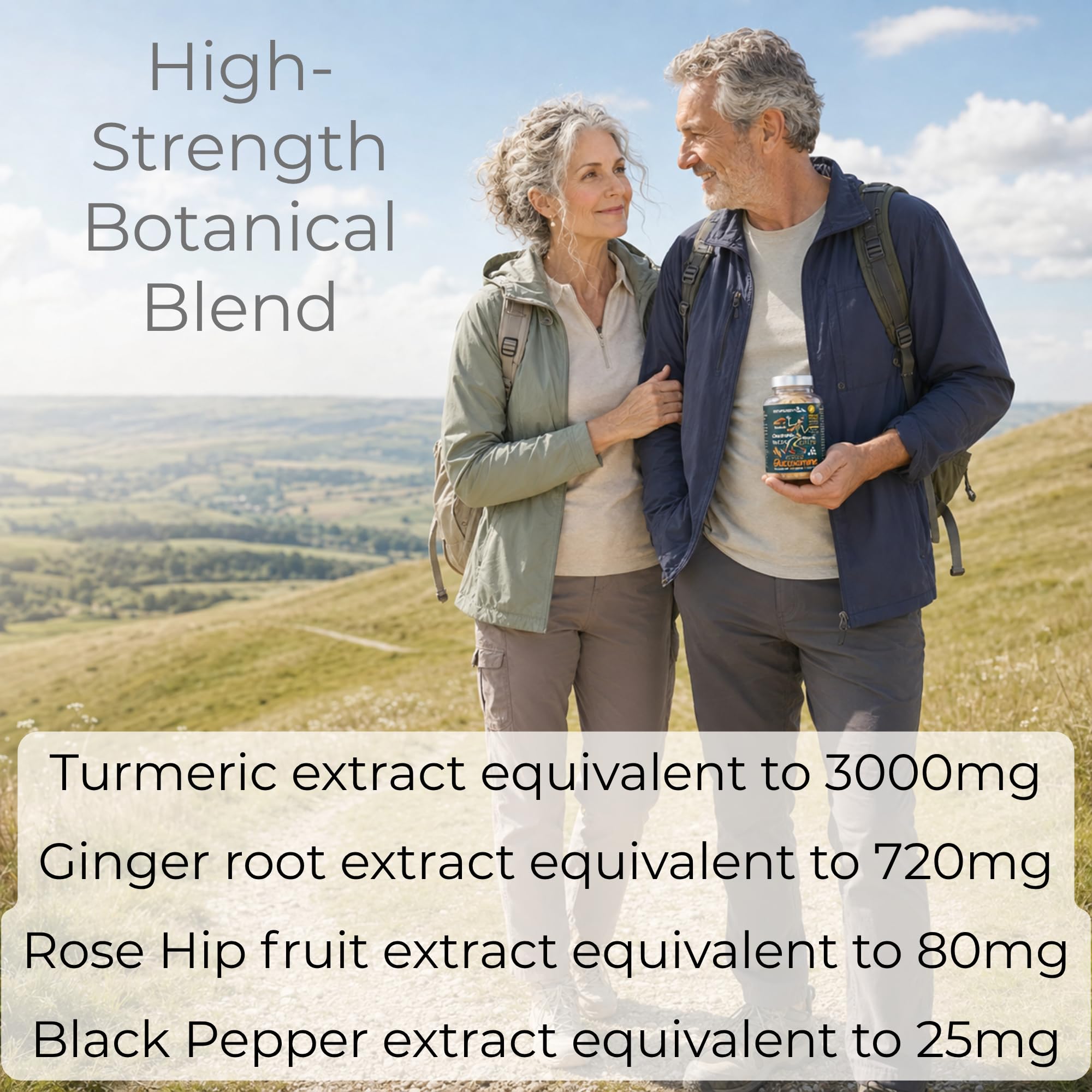 Glucosamine, Chondroitin, Turmeric, Vitamins for Bones, Joints 180 Capsules