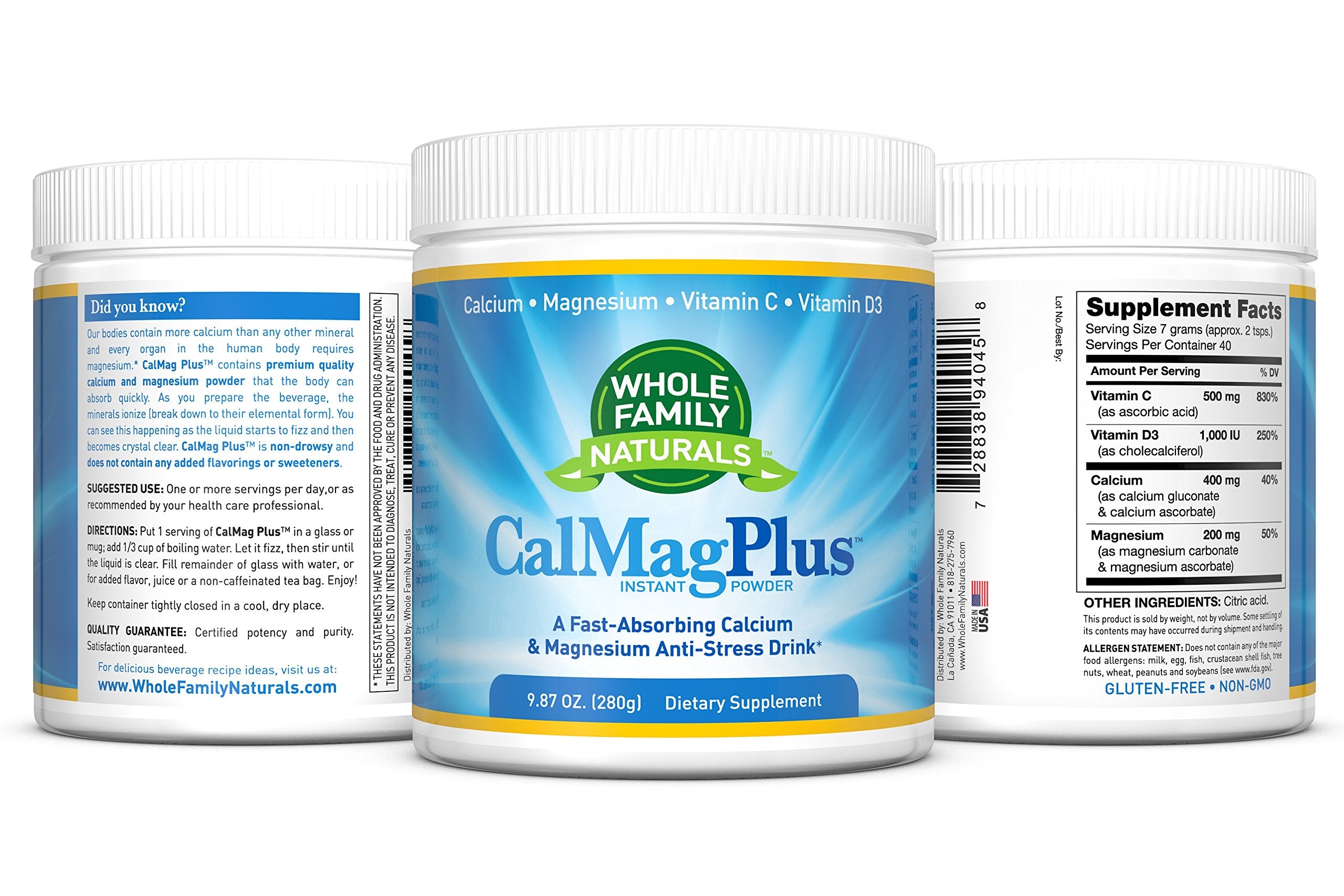 CalMag Plus Calcium Magnesium Powder for Calm, Sleep & Muscle Support