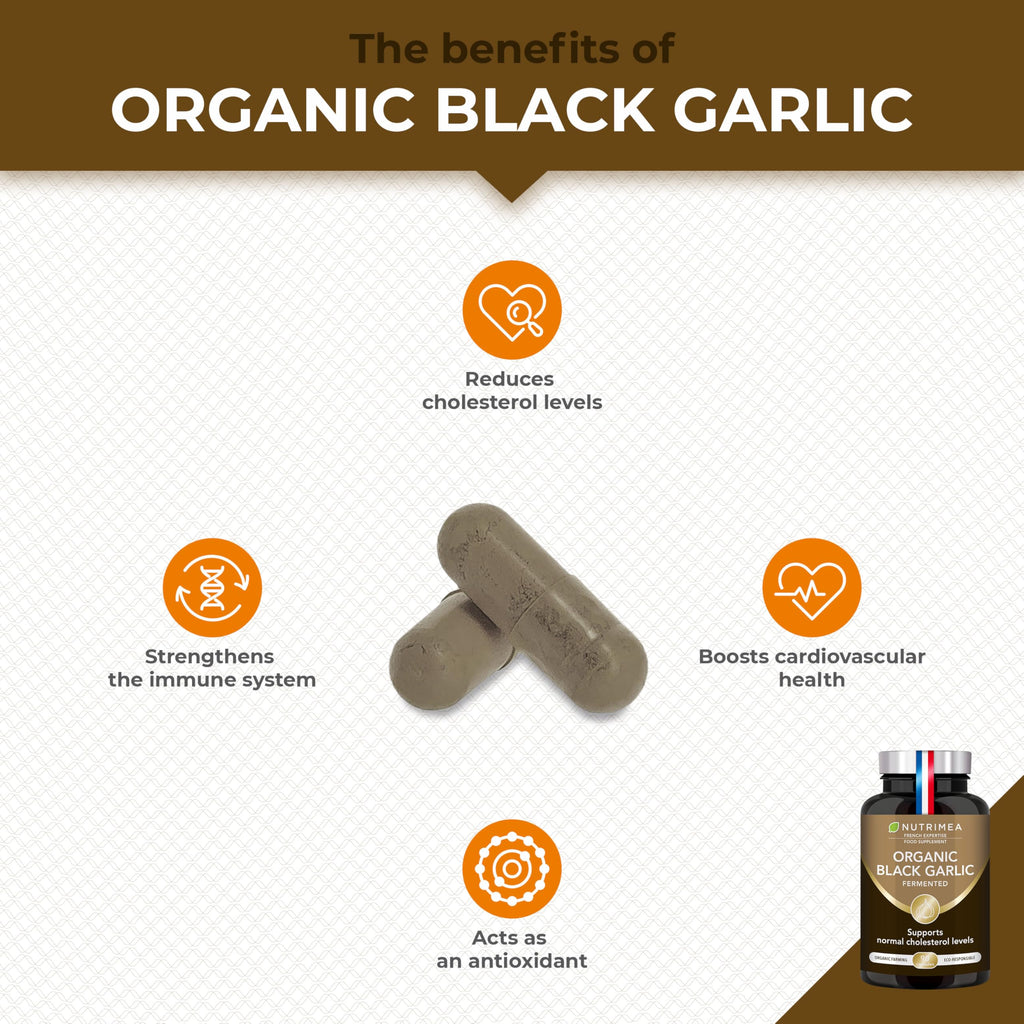 Organic Fermented Black Garlic - 90 Capsules - Nutrimea