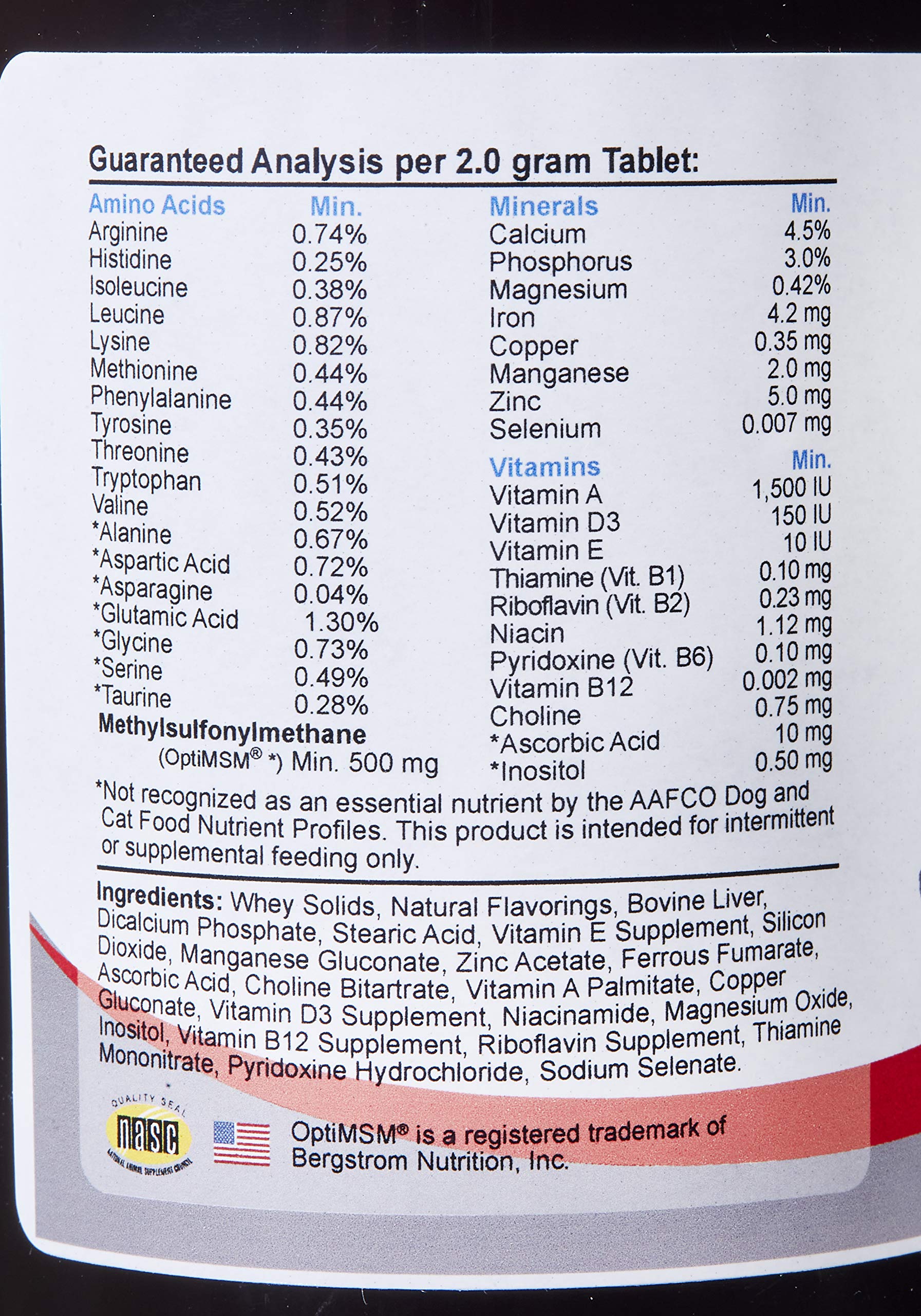 COMFORT Geriatric Supplement for Dogs, 100 Count, Contains MSM, Superoxide Dismutase, Ester-C, 19 Vitamins and Minerals & 18 Amino Acids, Made in the USA