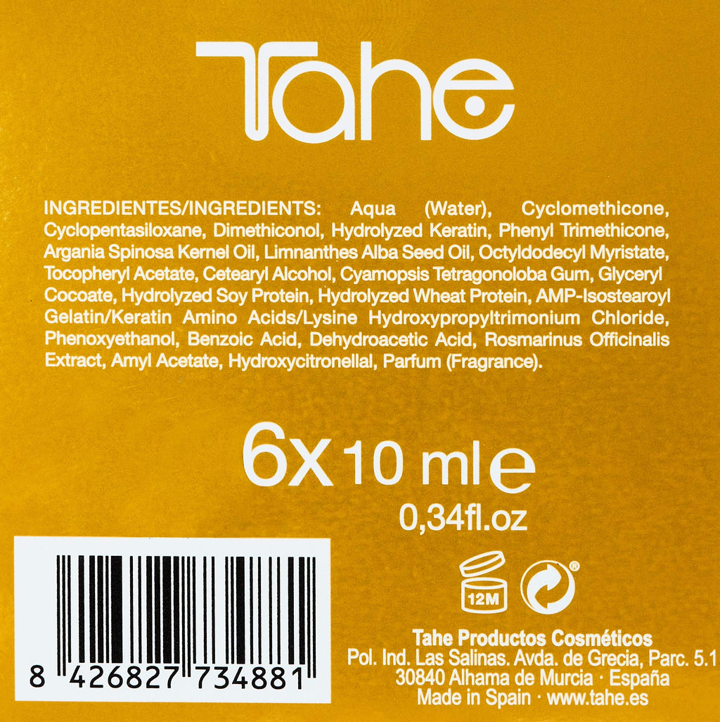 Tahe Botanic Power Gold Anti-Frizz Deep Repair Hair Treatment 6x10ML