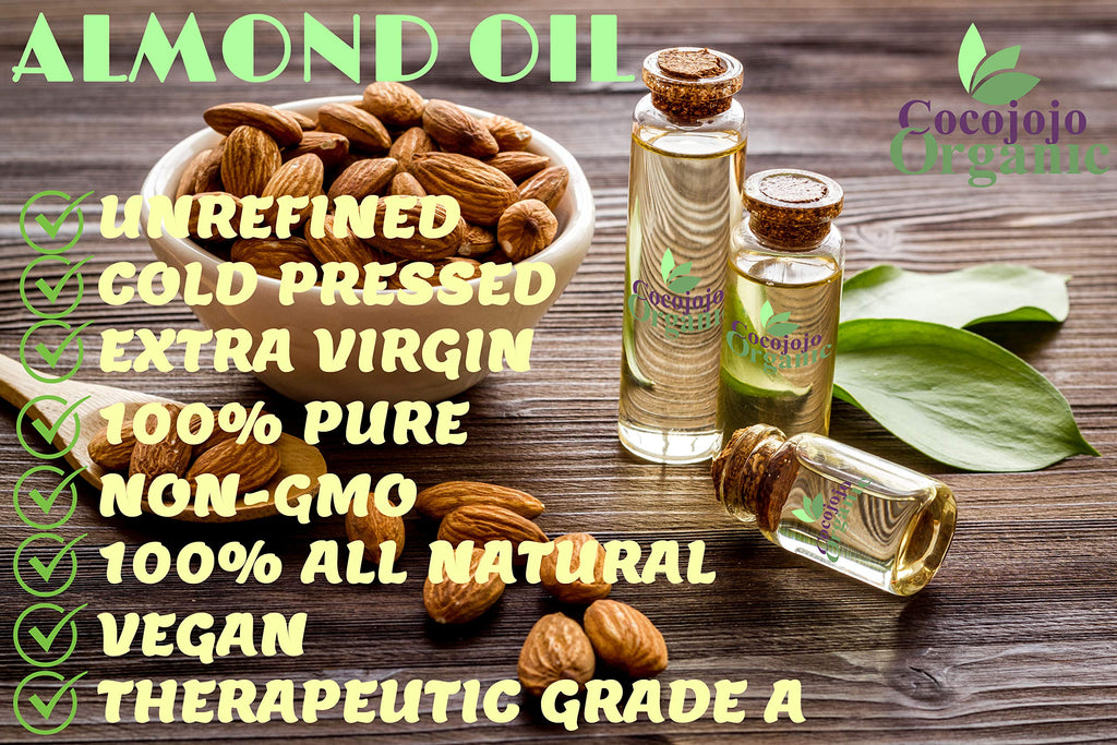 cocojojo Pure Bitter Almond 32 oz 1 Quart Oil Unrefined Cold Pressed Extra Virgin All Natural Perfect for Hair Face Skin Nails